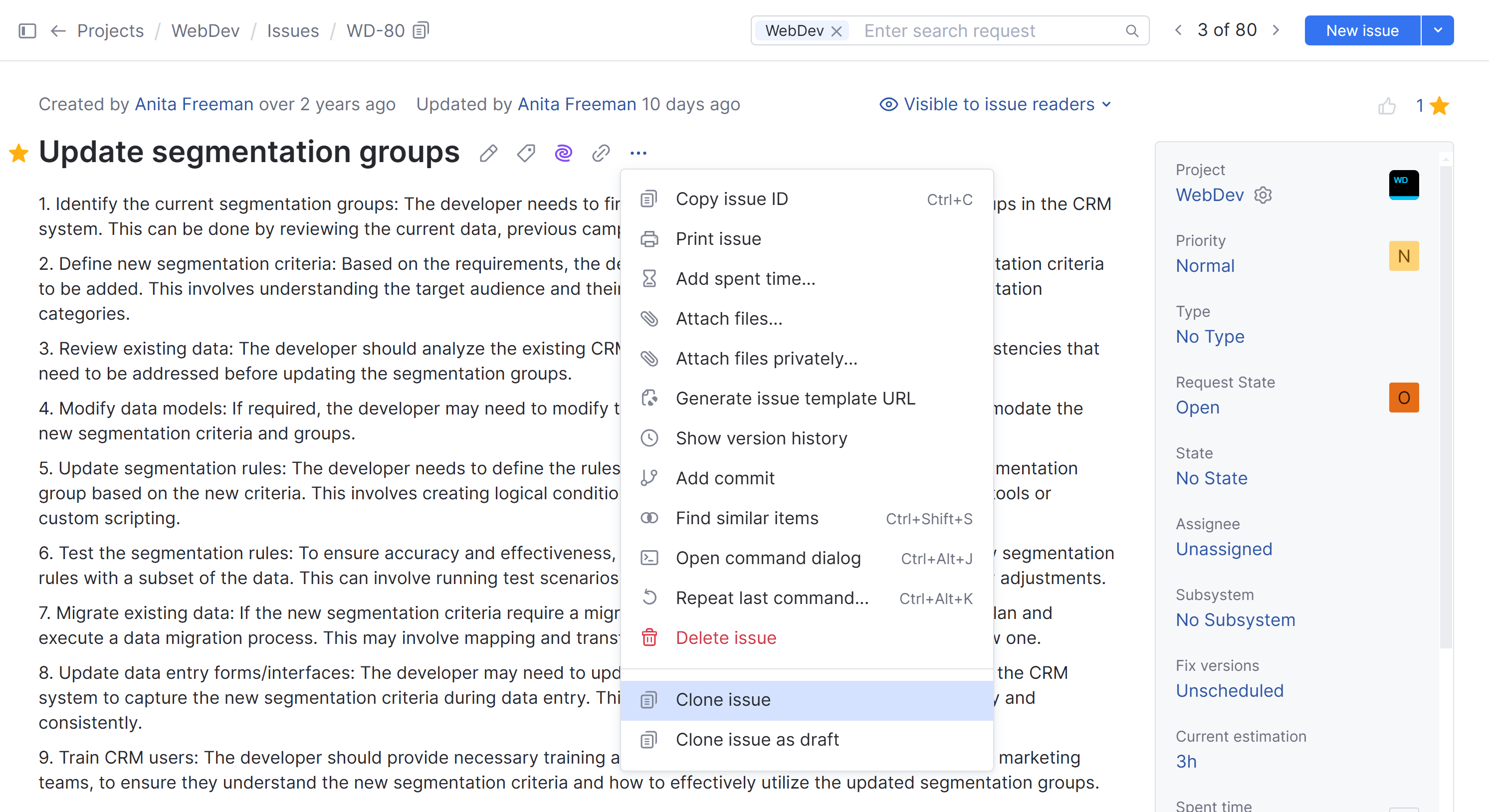 clone issue command window clone issue command window