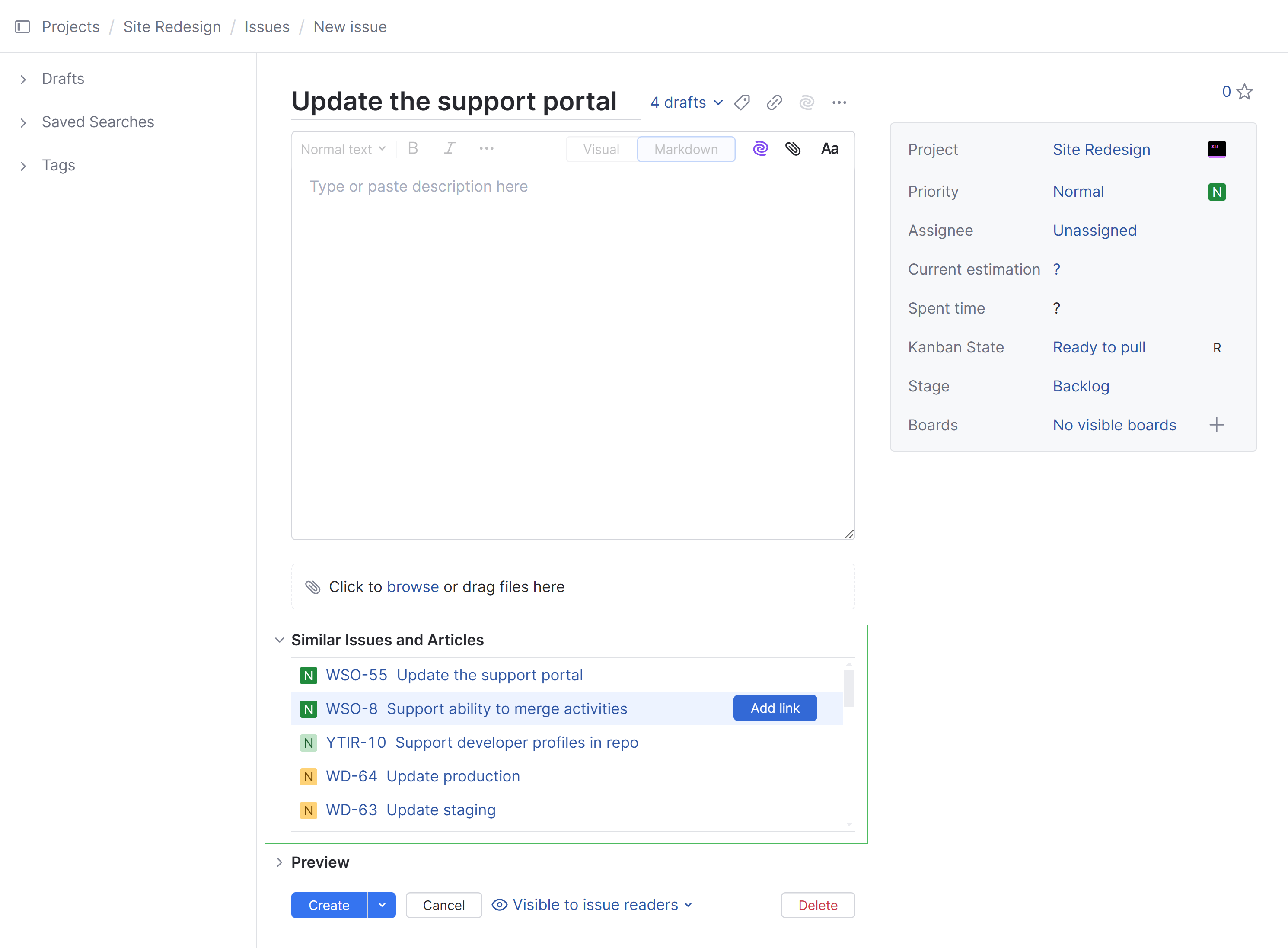 The list of issues that are similar to the new issue. The list of issues that are similar to the new issue.