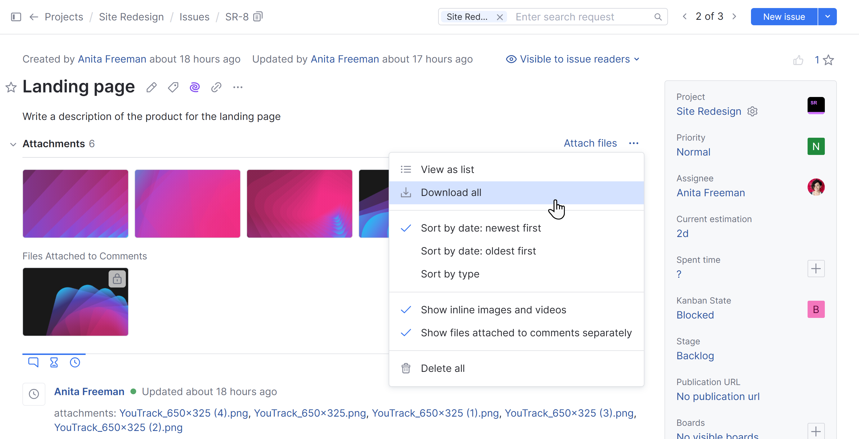 Download all attachments. Download all attachments.