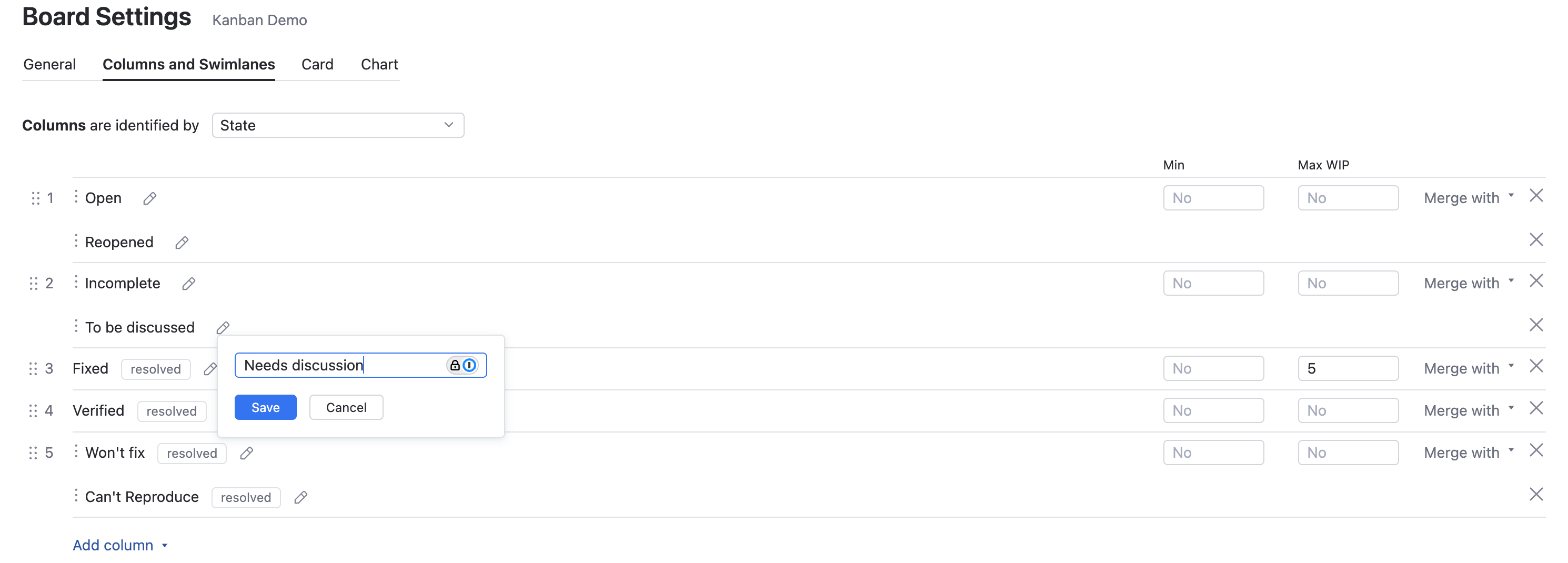 Edit column Edit column