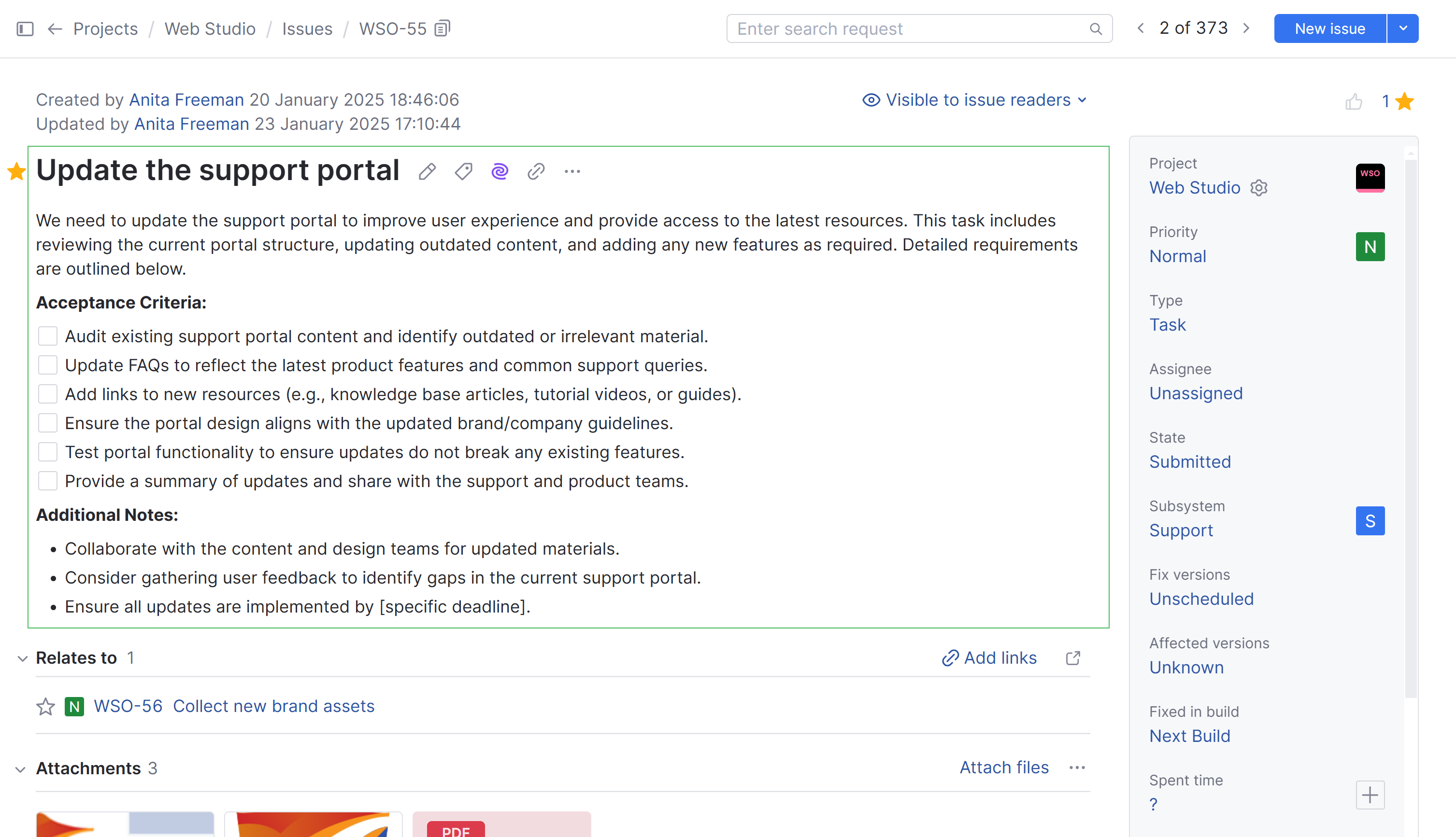 Issue details in YouTrack. Issue details in YouTrack.
