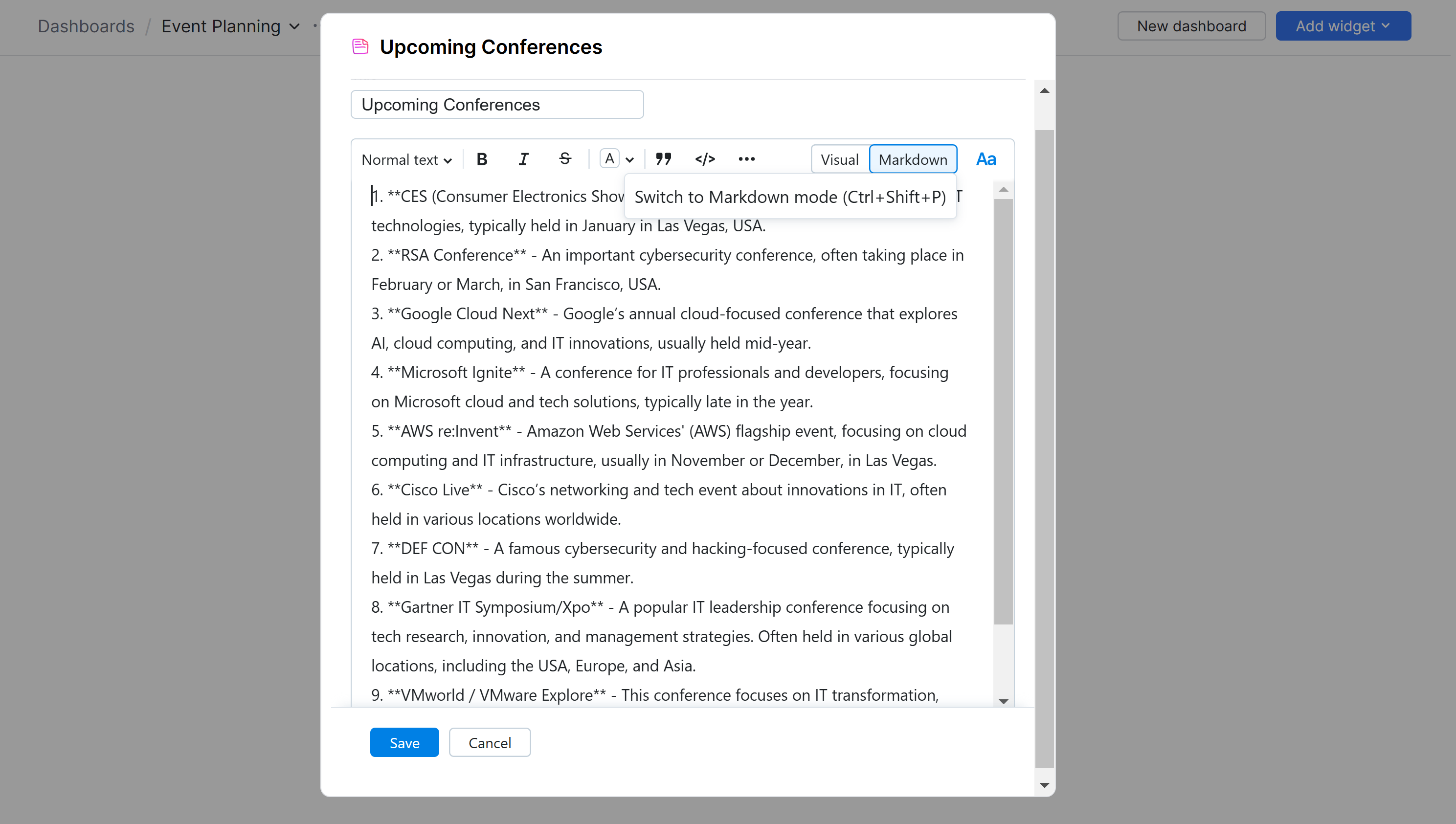Settings for creating a Quick Notes widget. Settings for creating a Quick Notes widget.