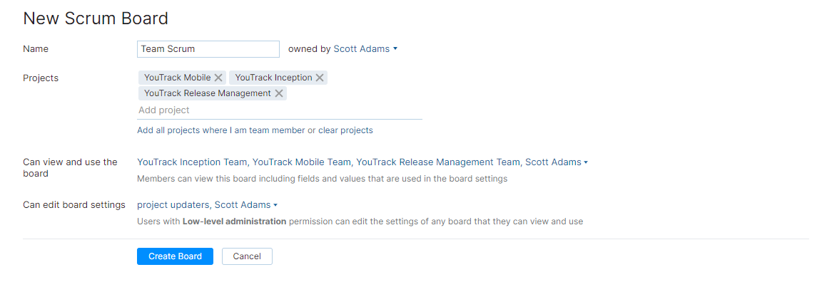 New board visibility New board visibility