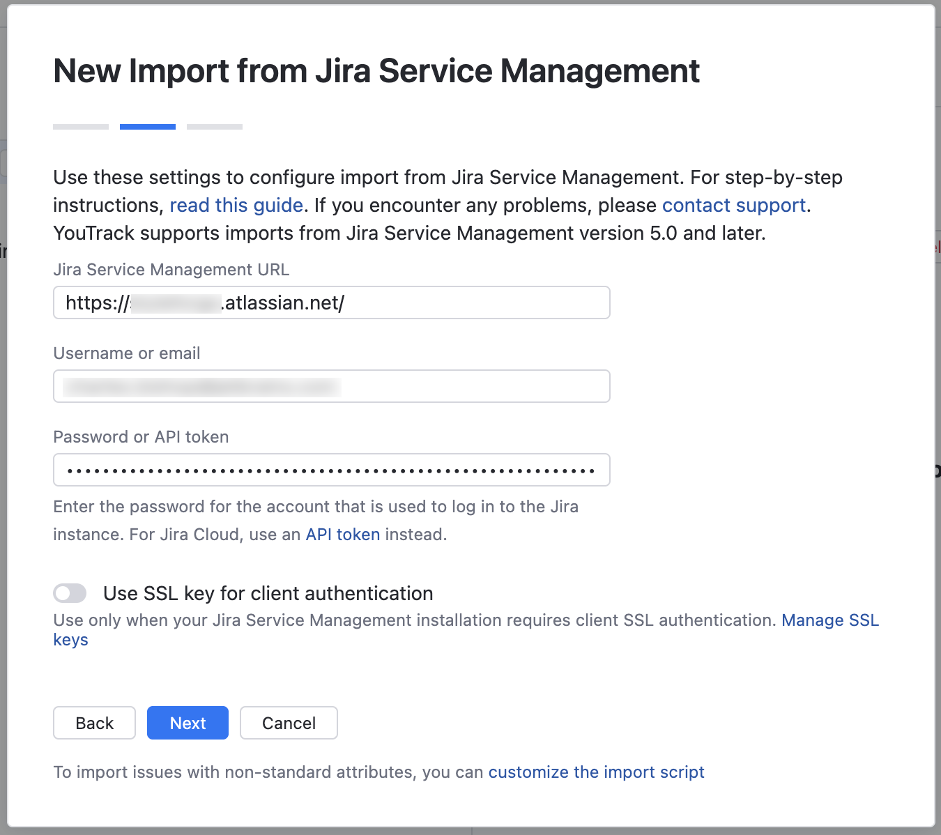 New Import from Jira dialog. New Import from Jira dialog.