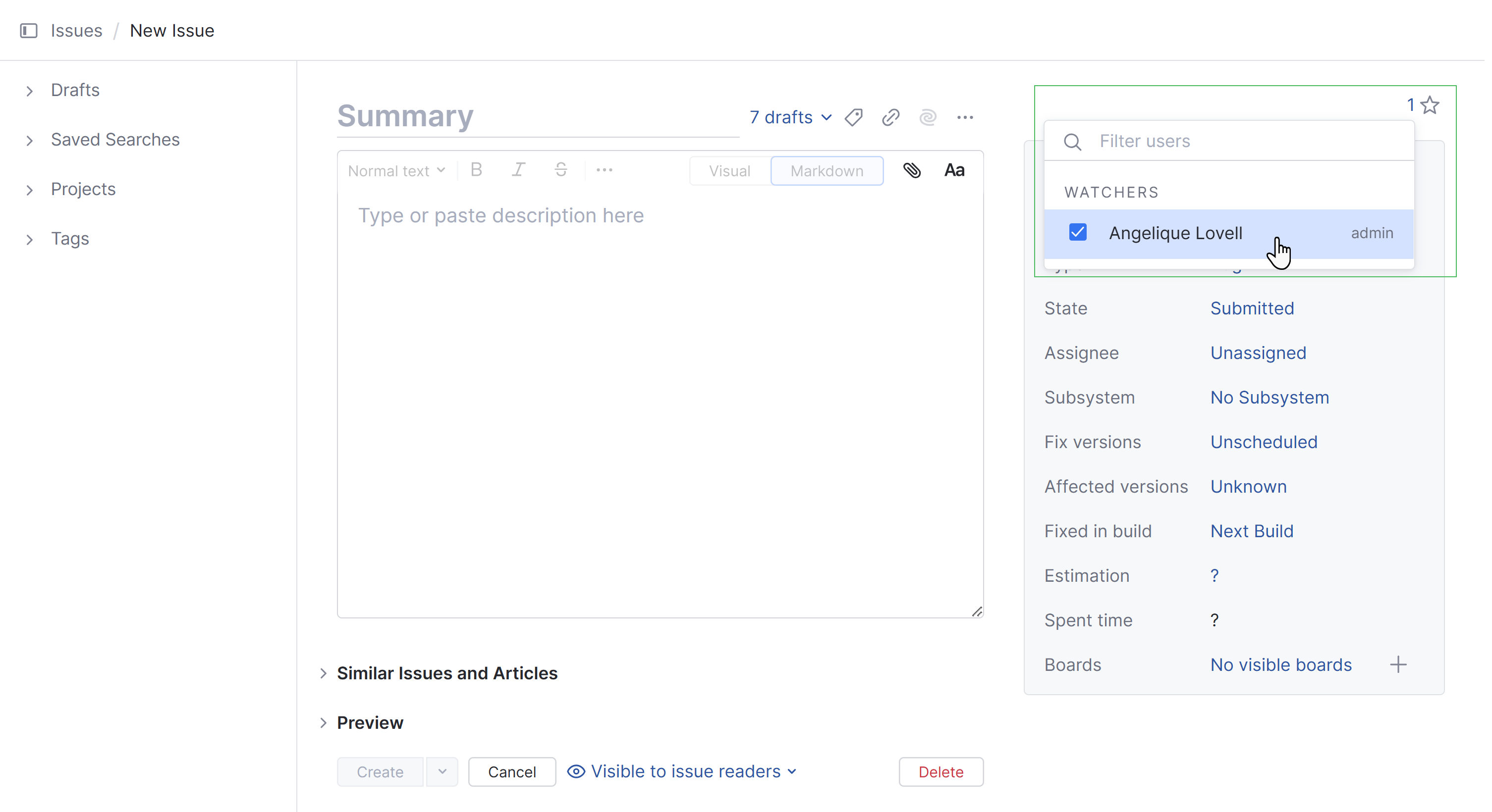 New issue watchers New issue watchers