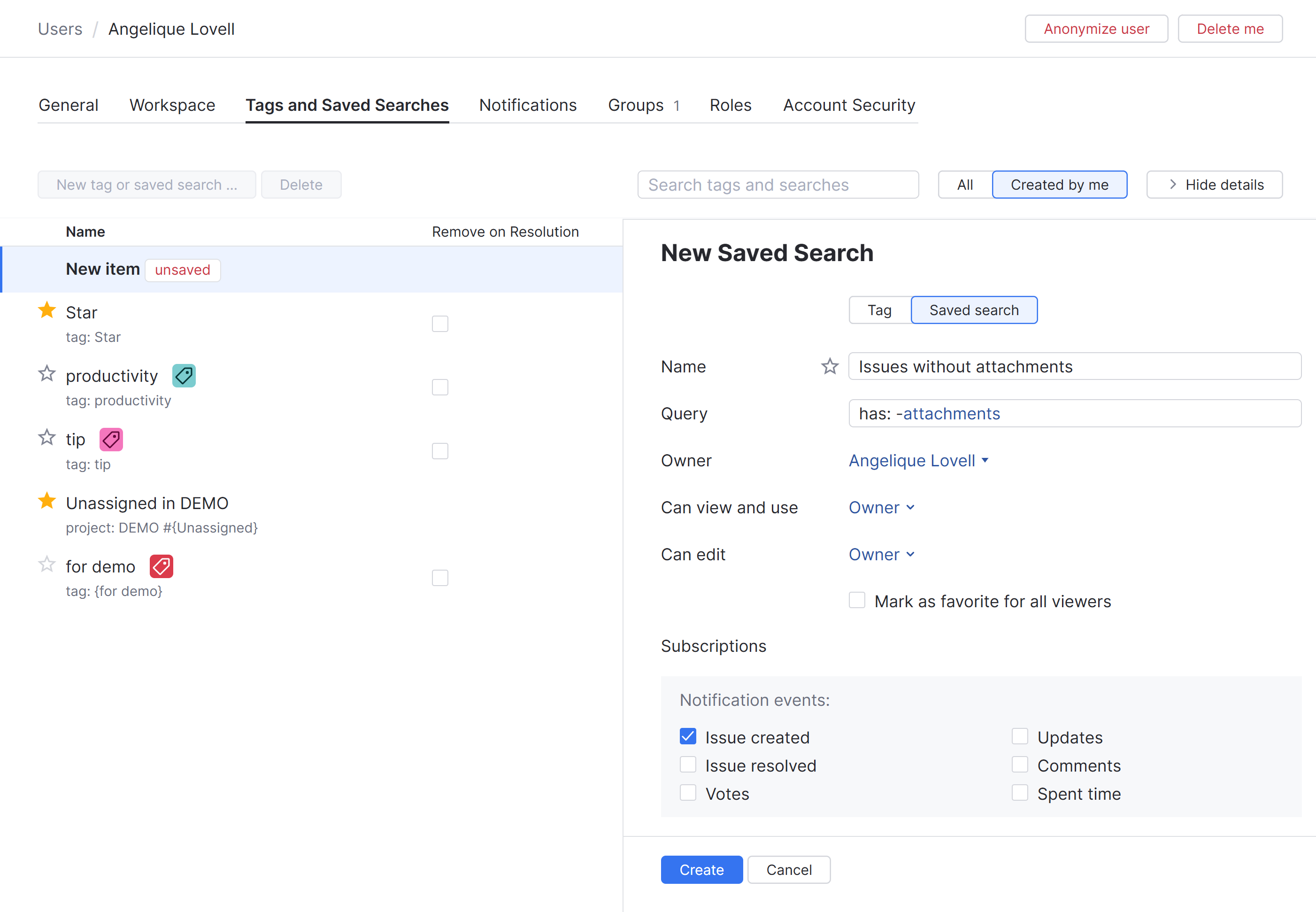 New saved search sidebar New saved search sidebar