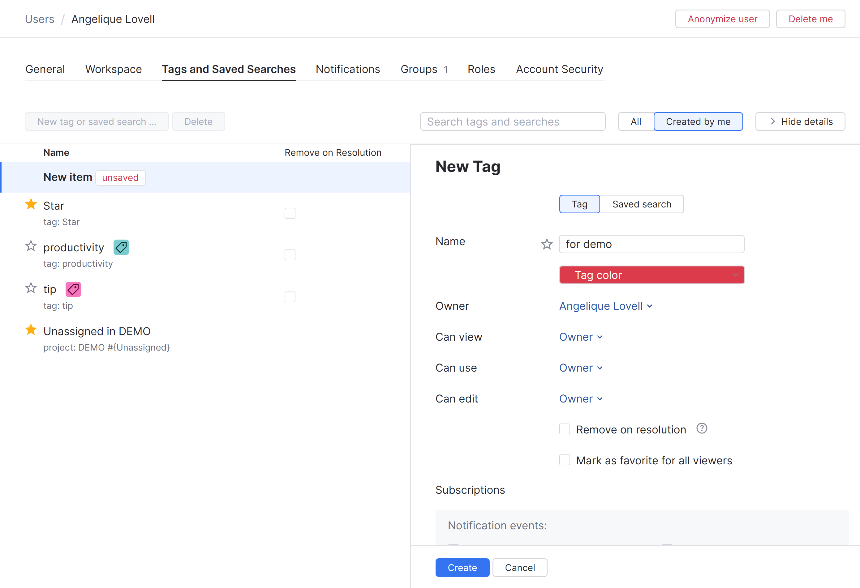 New tag sidebar New tag sidebar