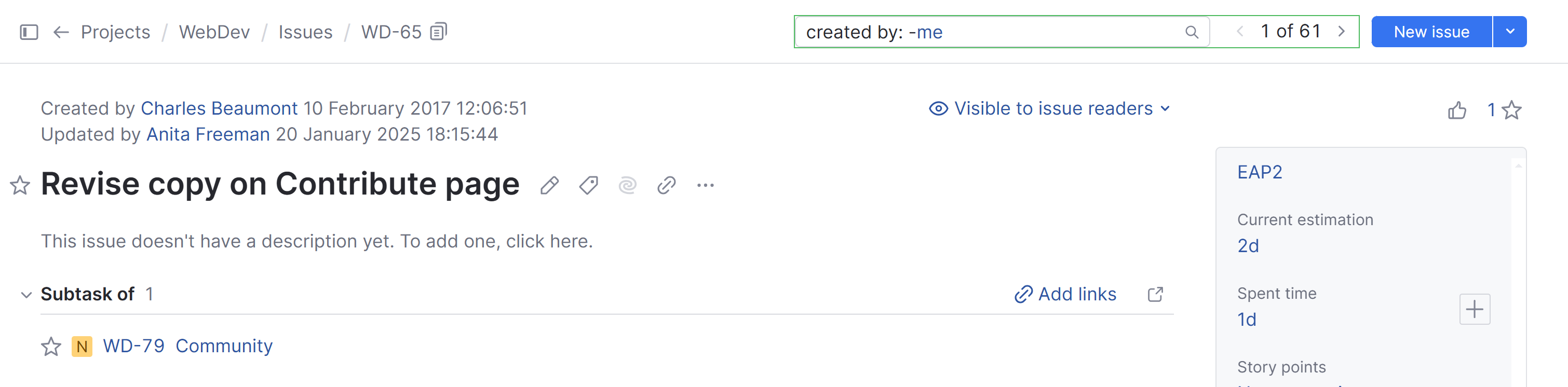Search bar single issue view Search bar single issue view
