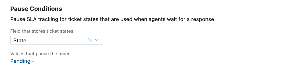 SLA policy pause conditions SLA policy pause conditions