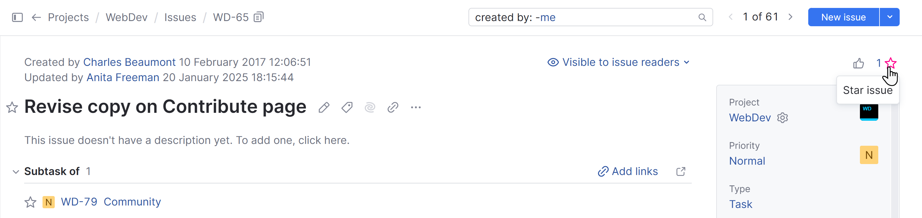 Watch issue Watch issue