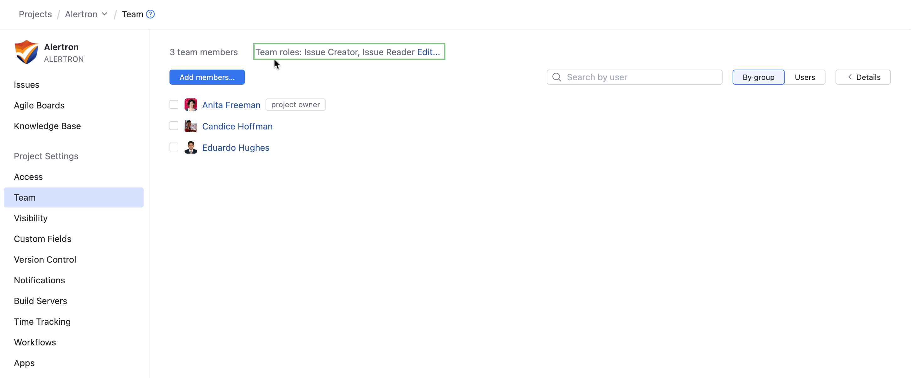 The role assigned to all project team members. The role assigned to all project team members.