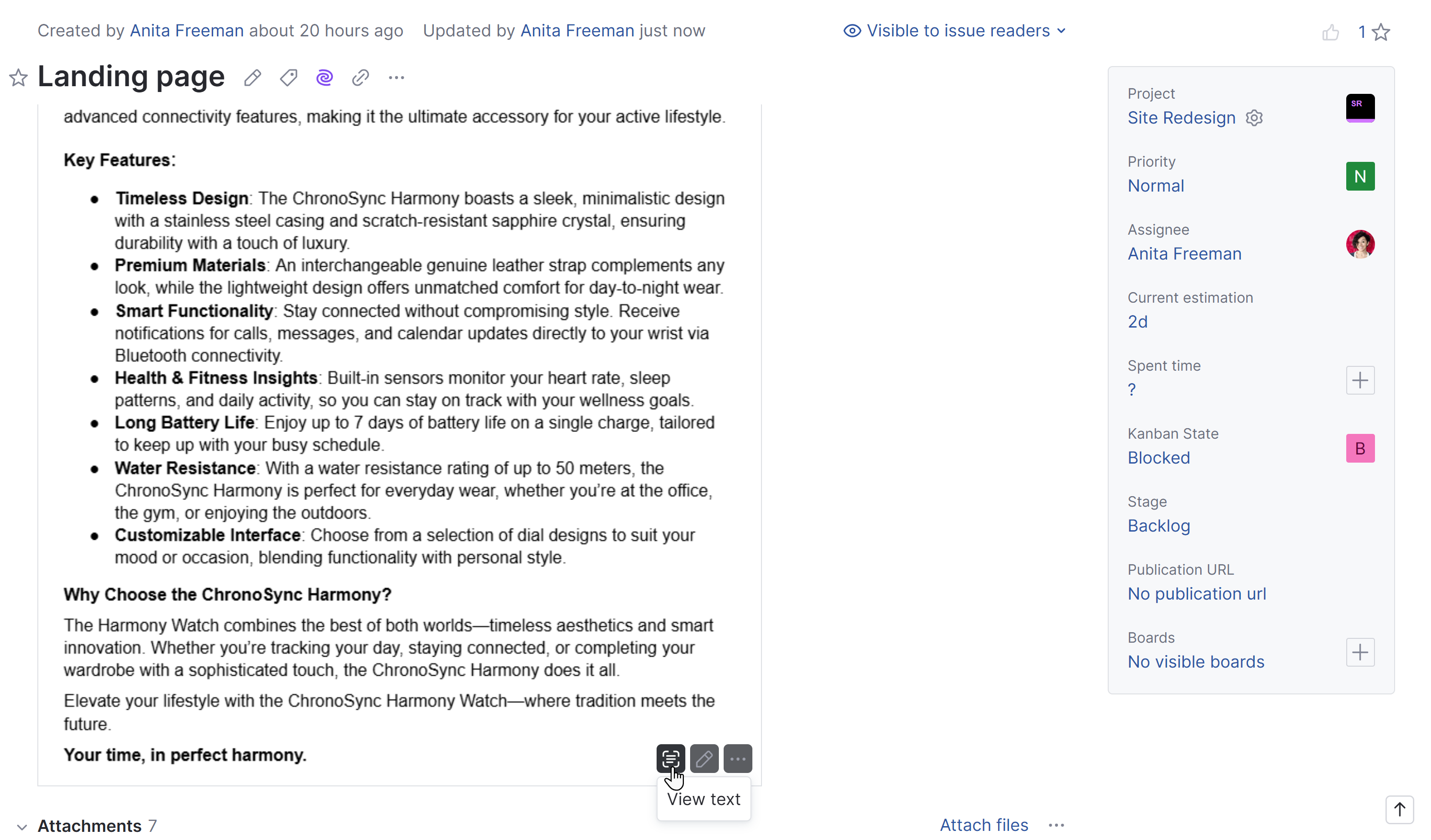The text recognition icon on an inline image The text recognition icon on an inline image