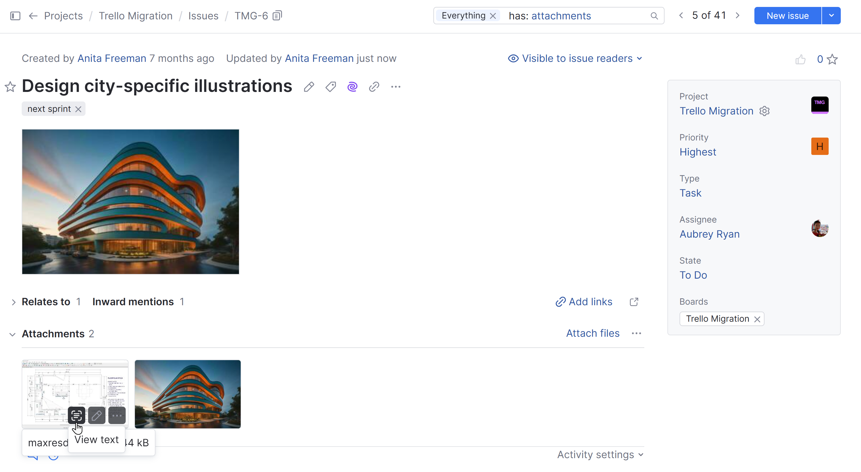 The text recognition icon The text recognition icon
