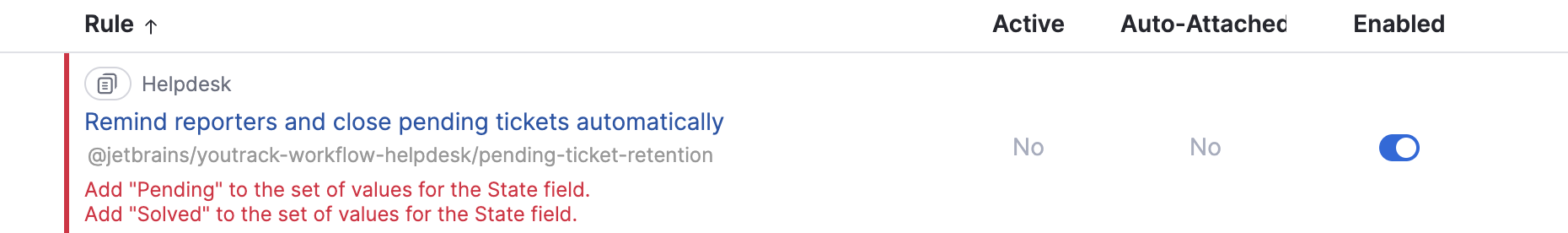 Rule errors Rule errors