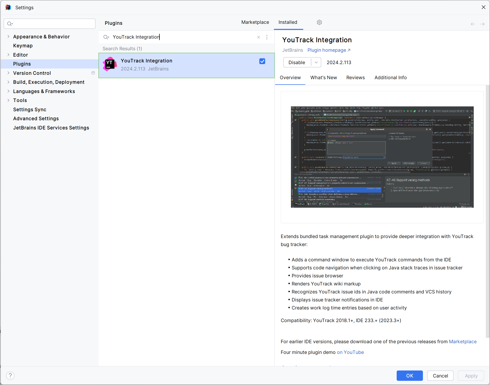 Youtrack integration plugin Youtrack integration plugin