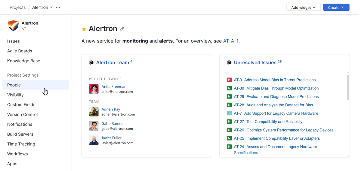access project settings from project overview page access project settings from project overview page