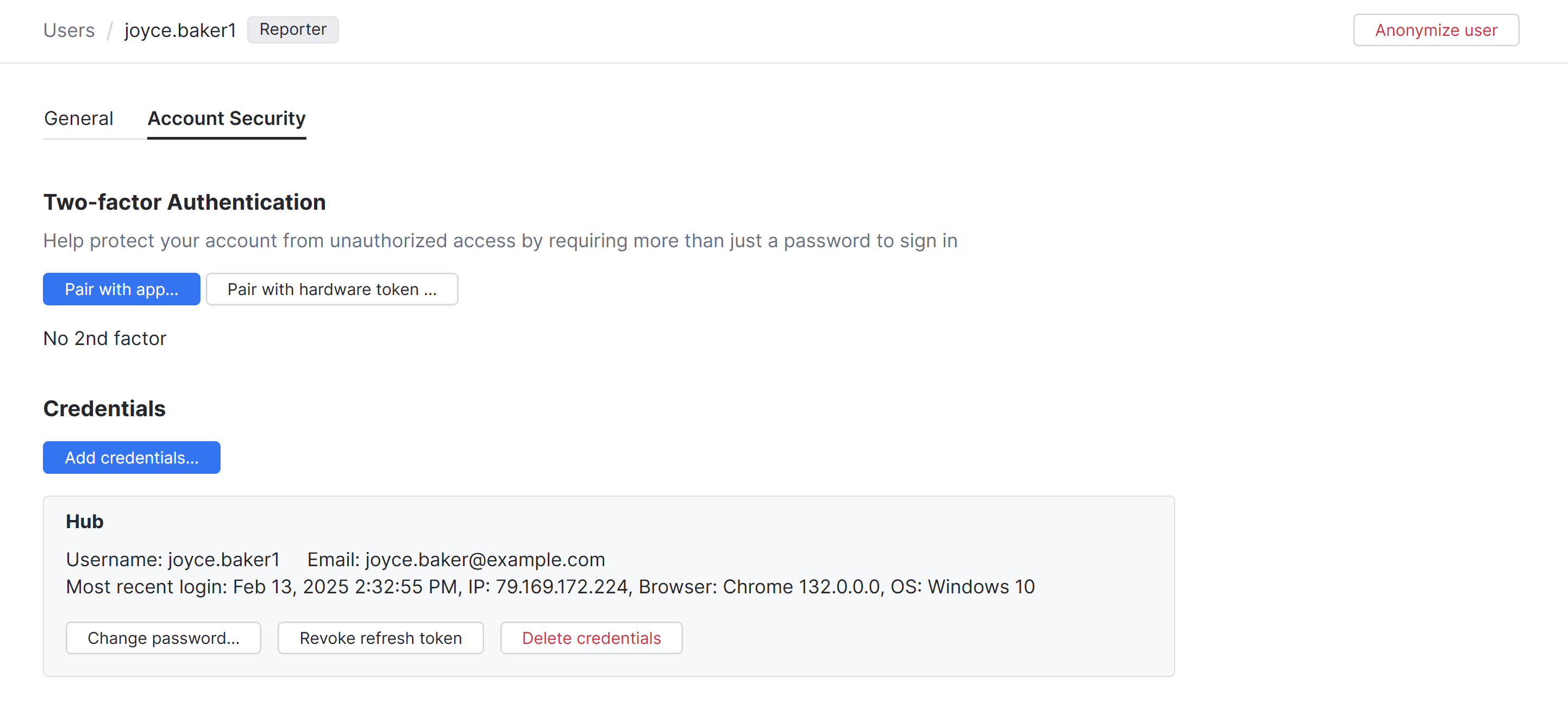 Add credentials dialog Add credentials dialog