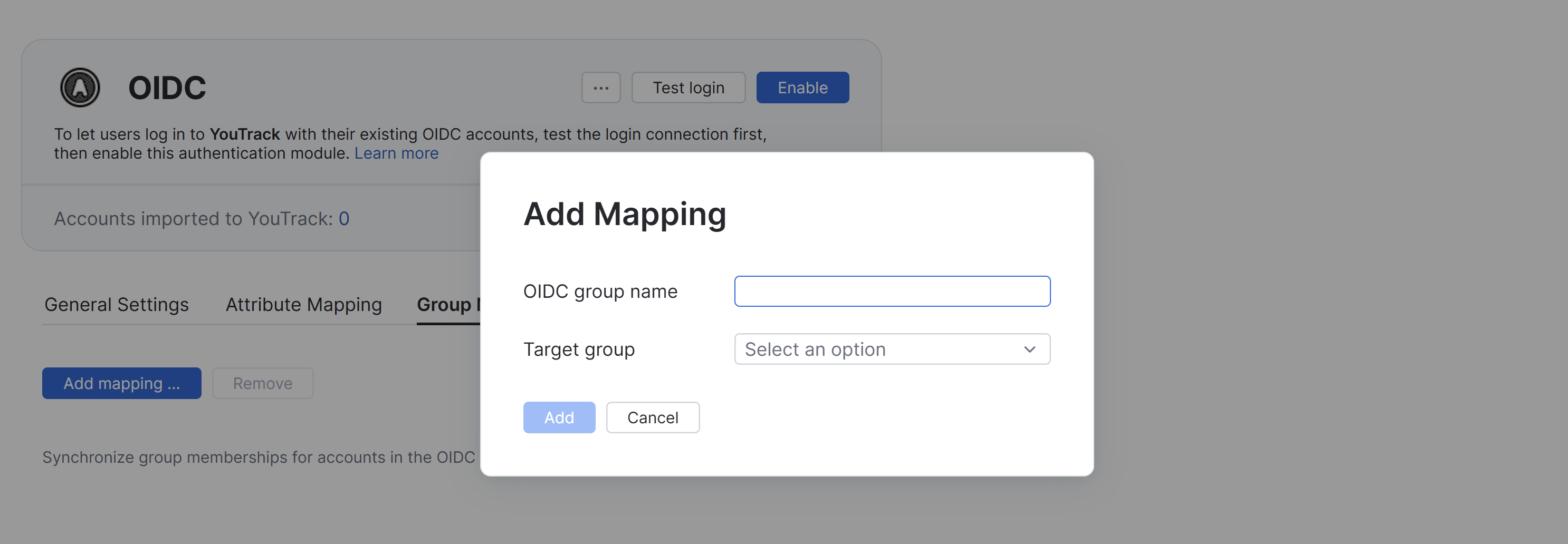 Adding group mappings