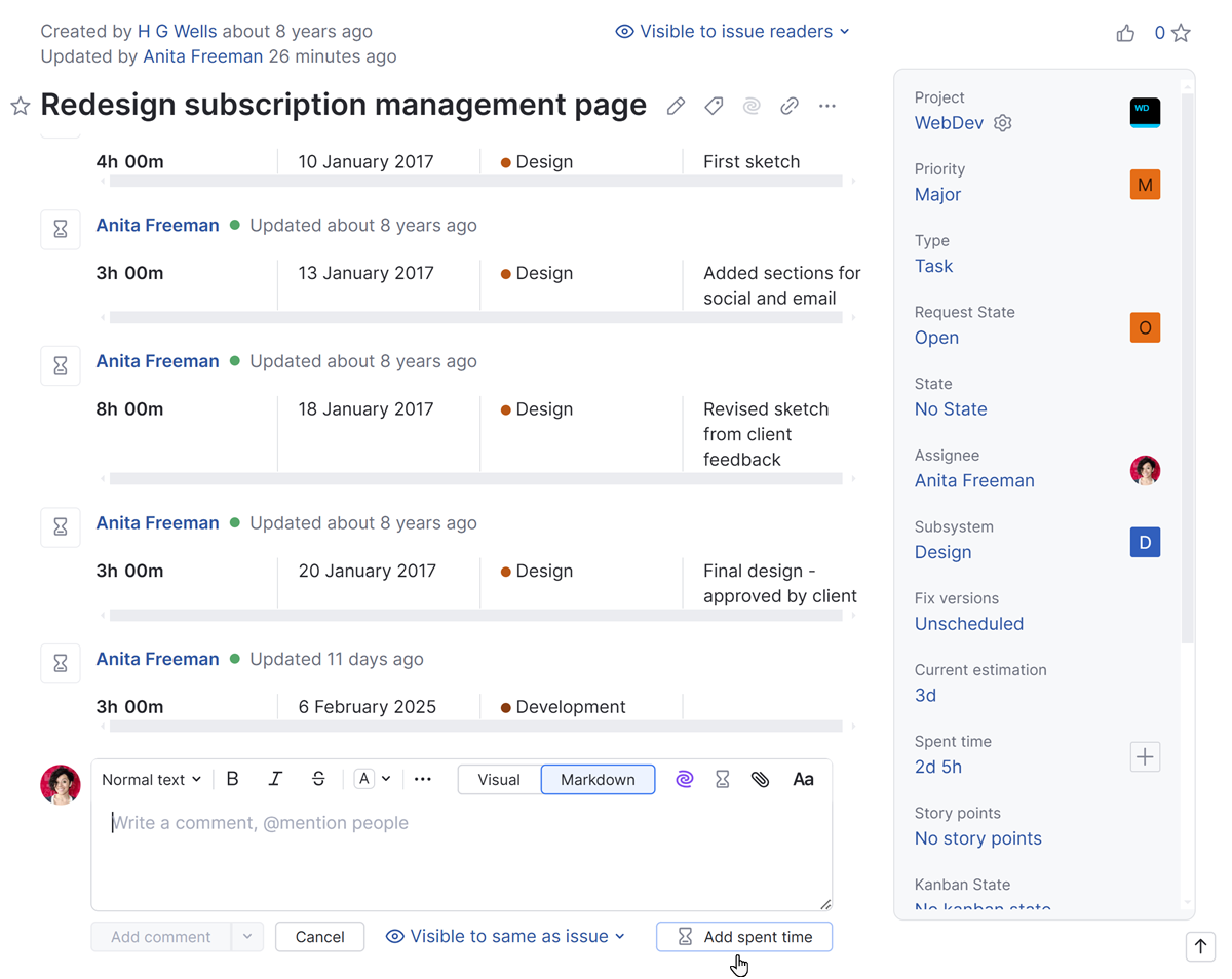 Add spent time manually Add spent time manually