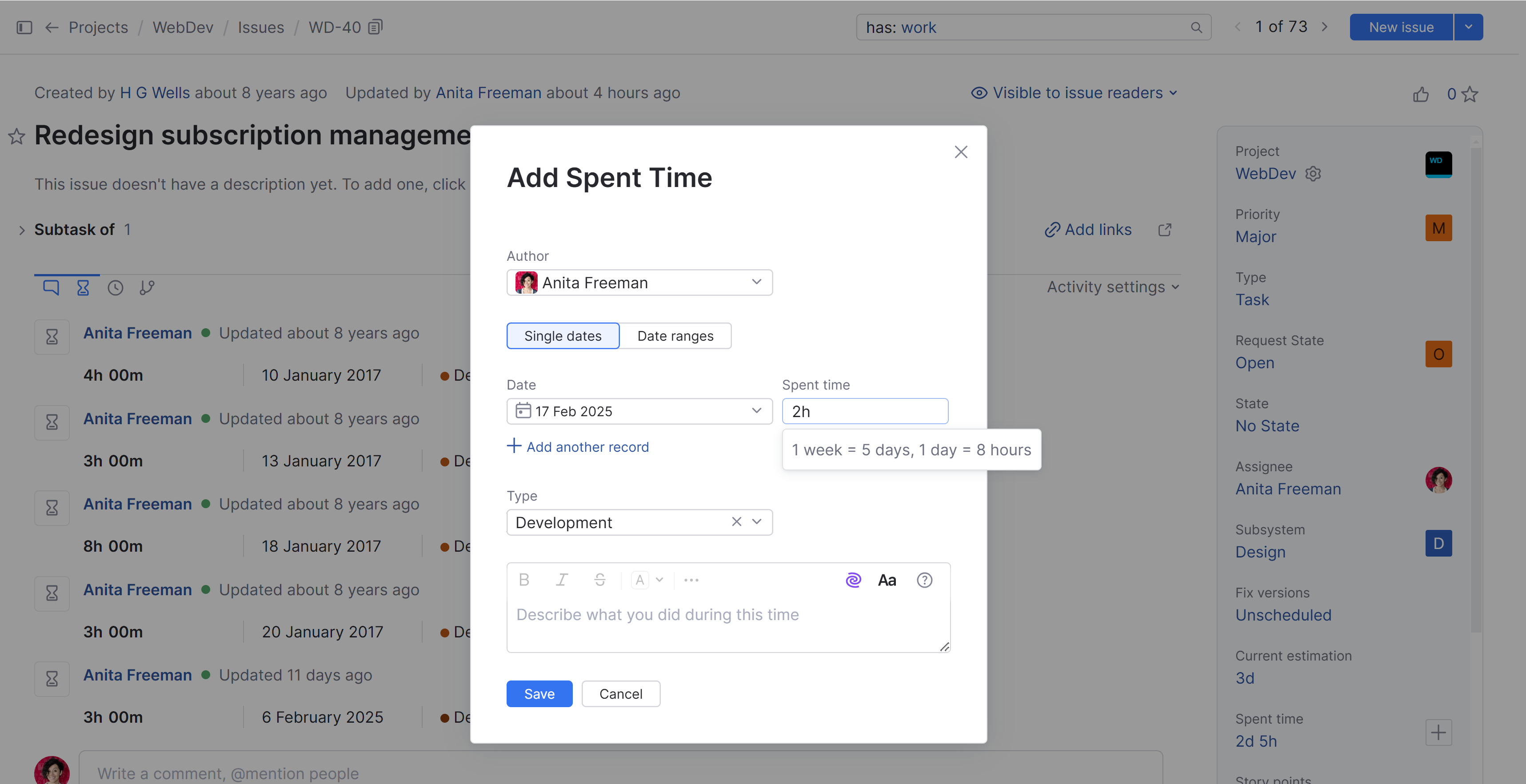 Add spent time Add spent time