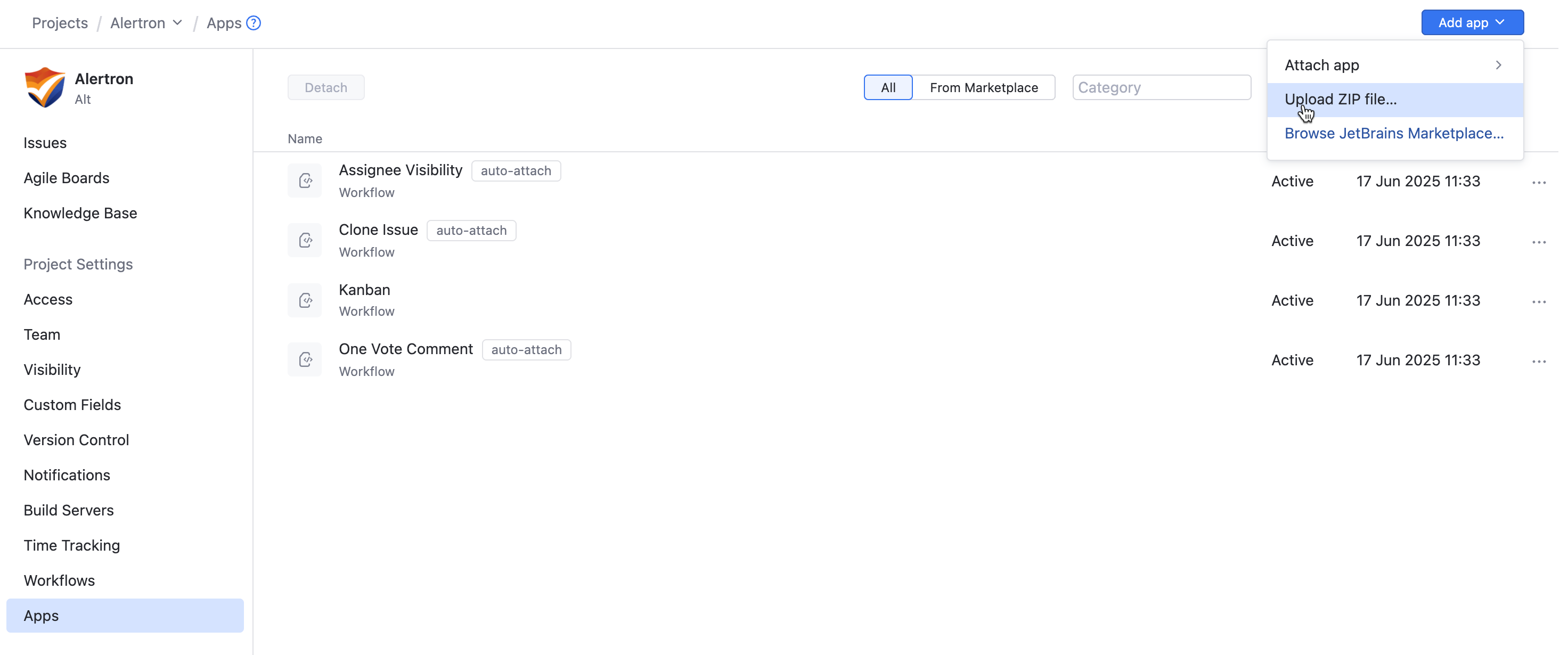 Attach workflow to project Attach workflow to project