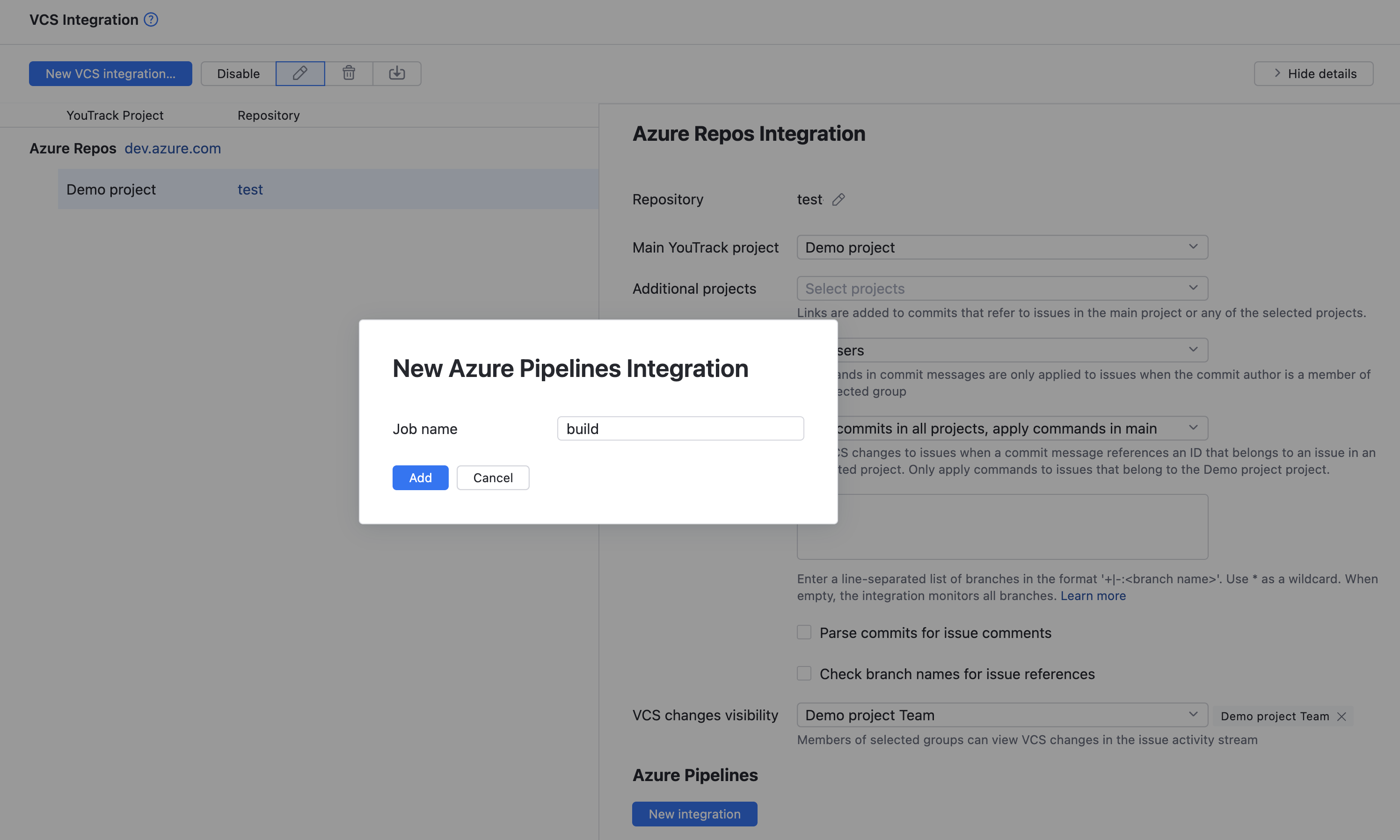 The setting for storing the name of an Azure job. The setting for storing the name of an Azure job.