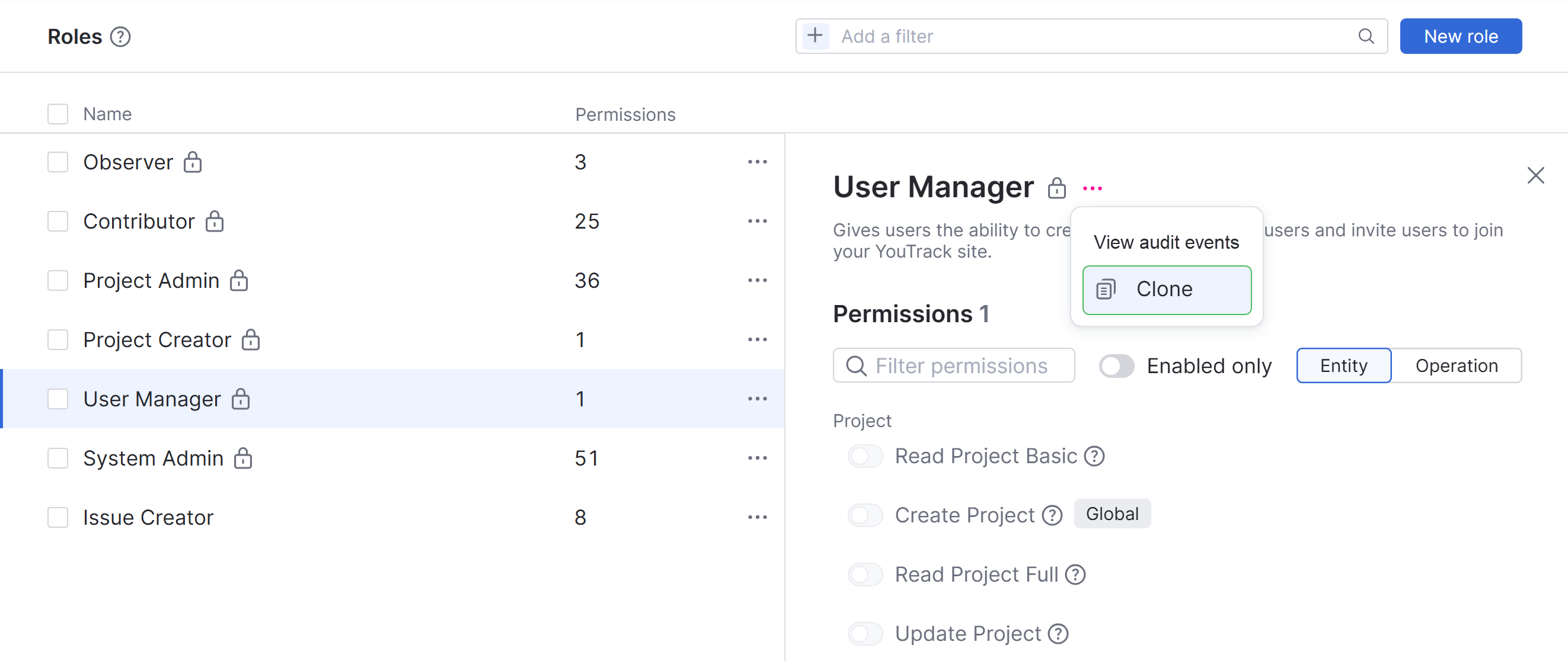 Clone role Clone role