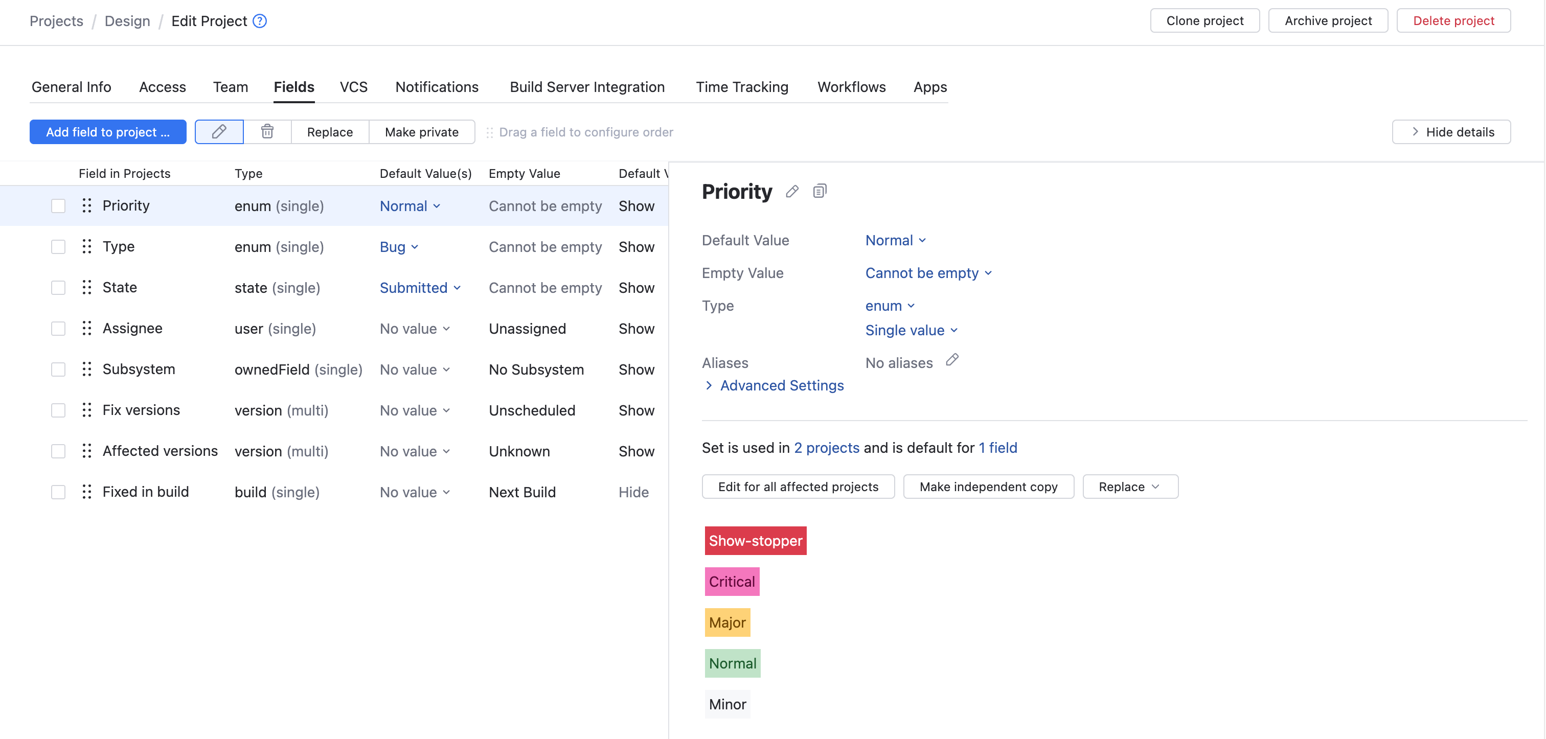 Color scheme priority field Color scheme priority field