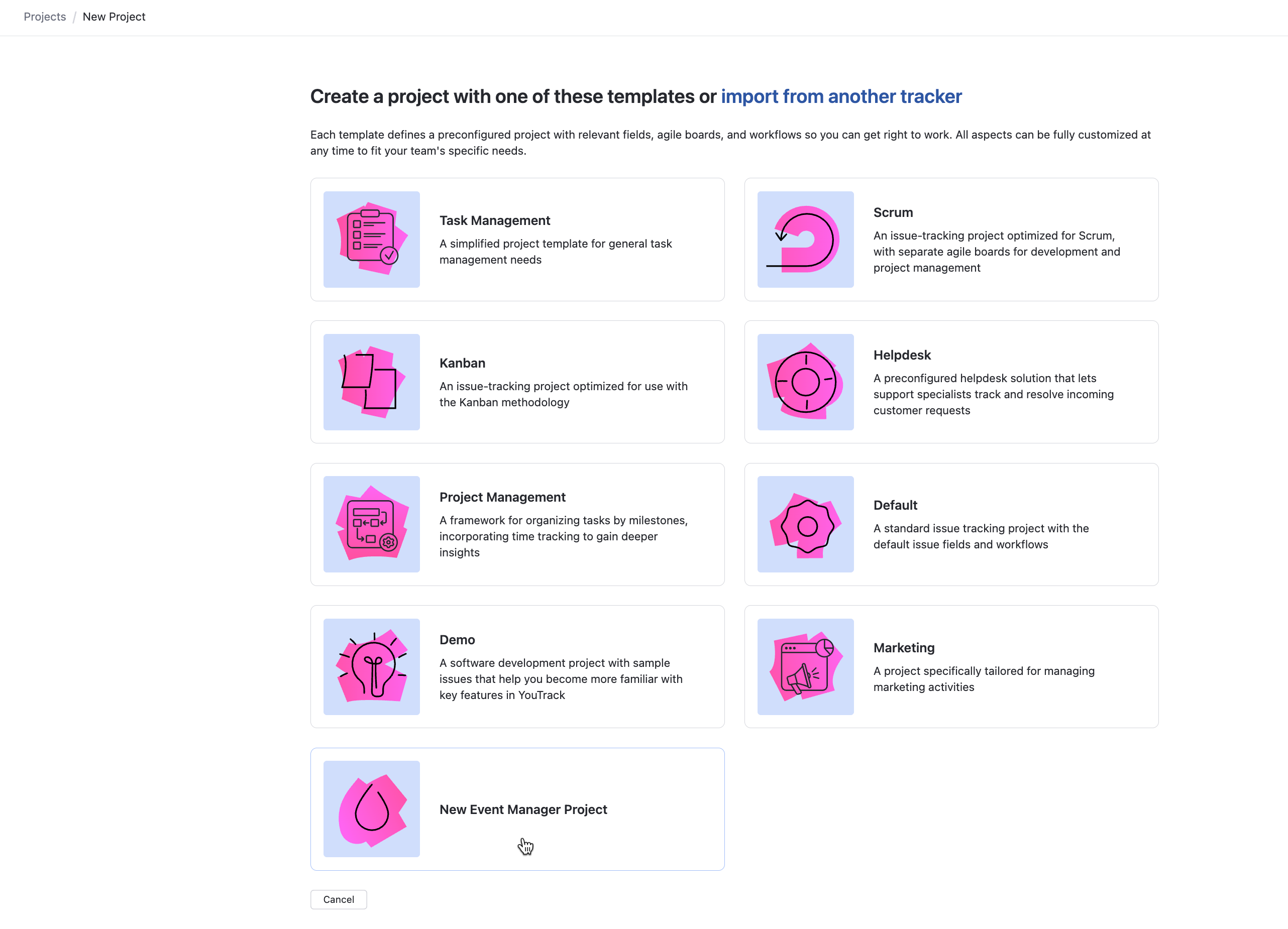 Custom project templates. Custom project templates.