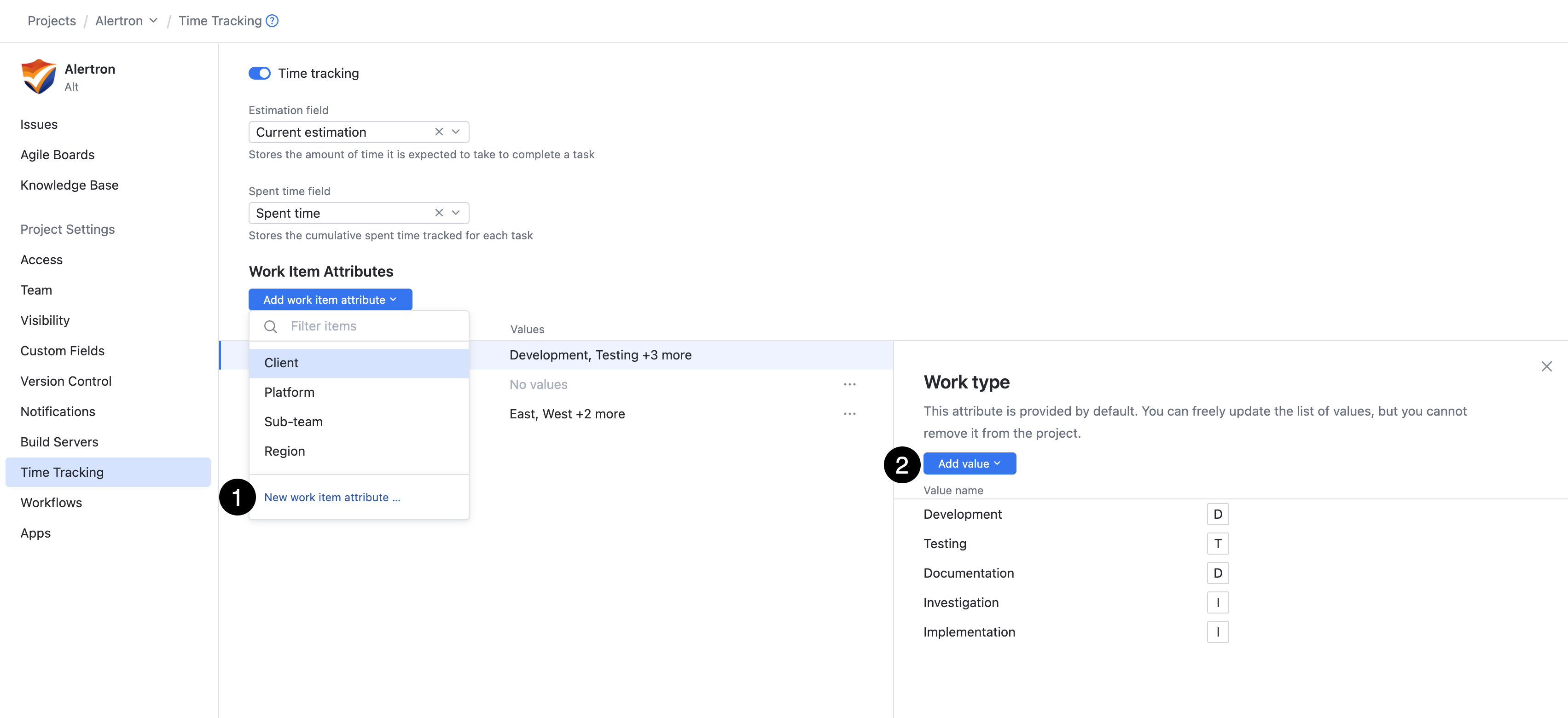 Options for customizing work item attributes for a project. Options for customizing work item attributes for a project.