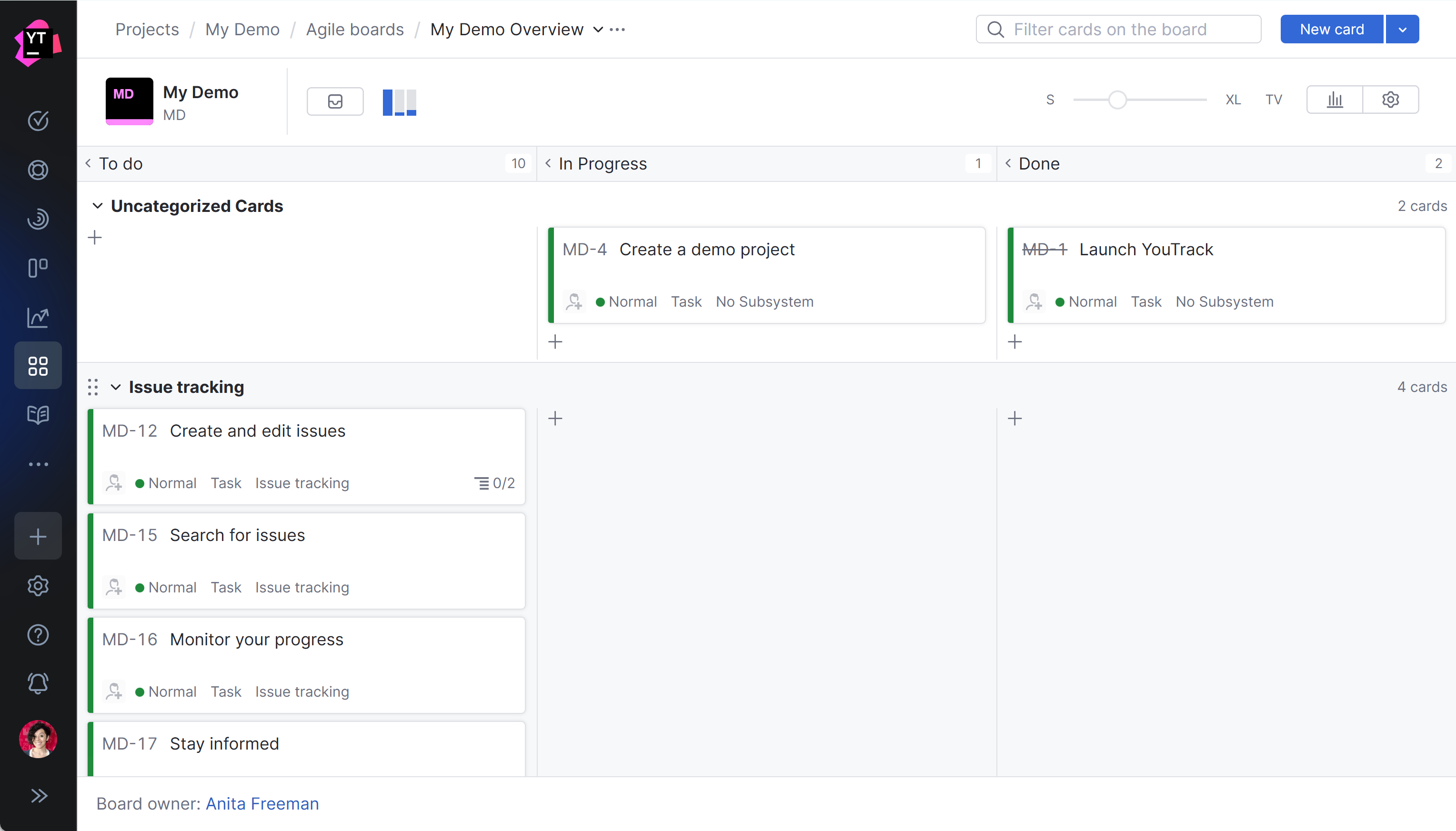Kanban board with swimlanes by subsystem. Kanban board with swimlanes by subsystem.