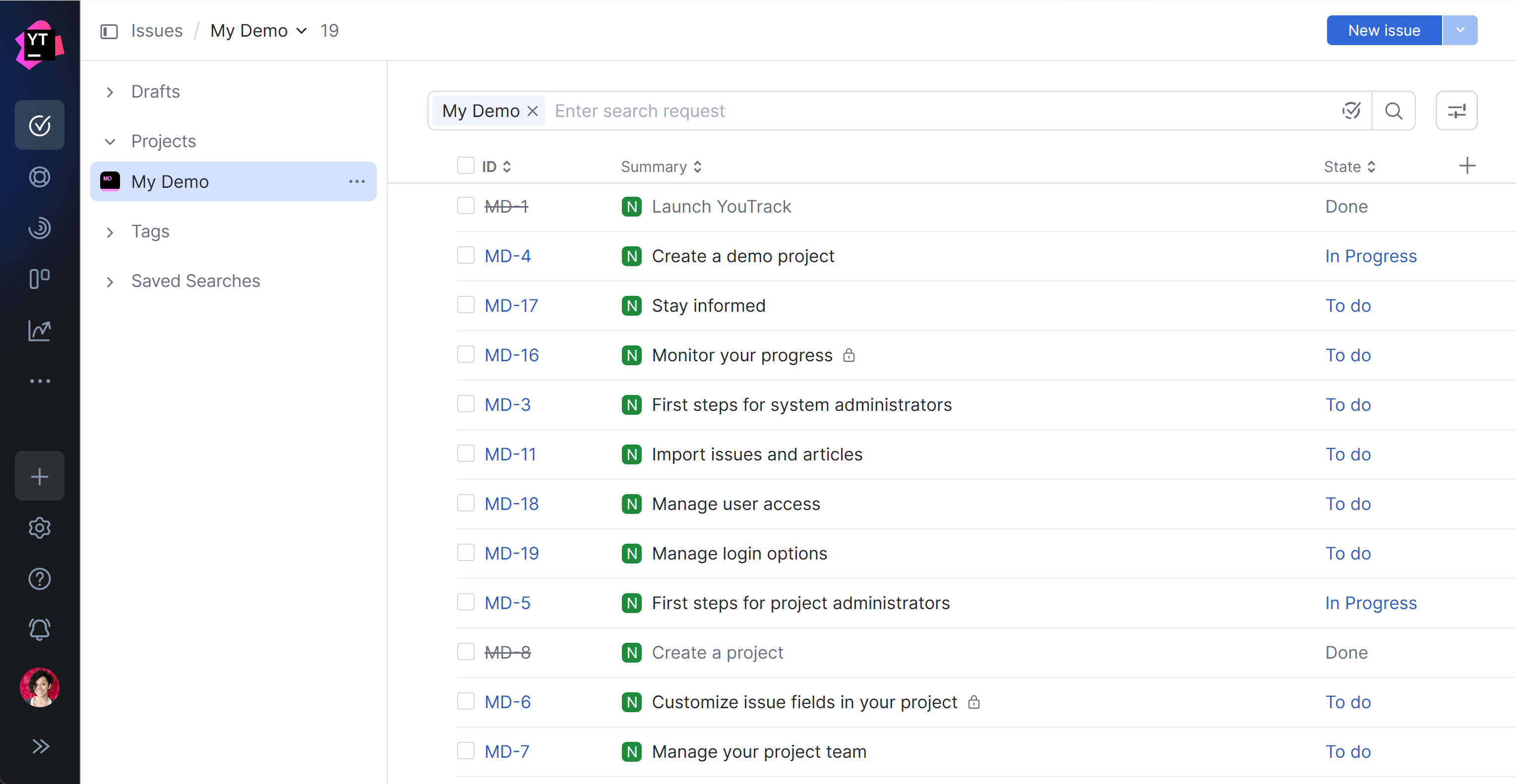 Issues in the demo project. Issues in the demo project.