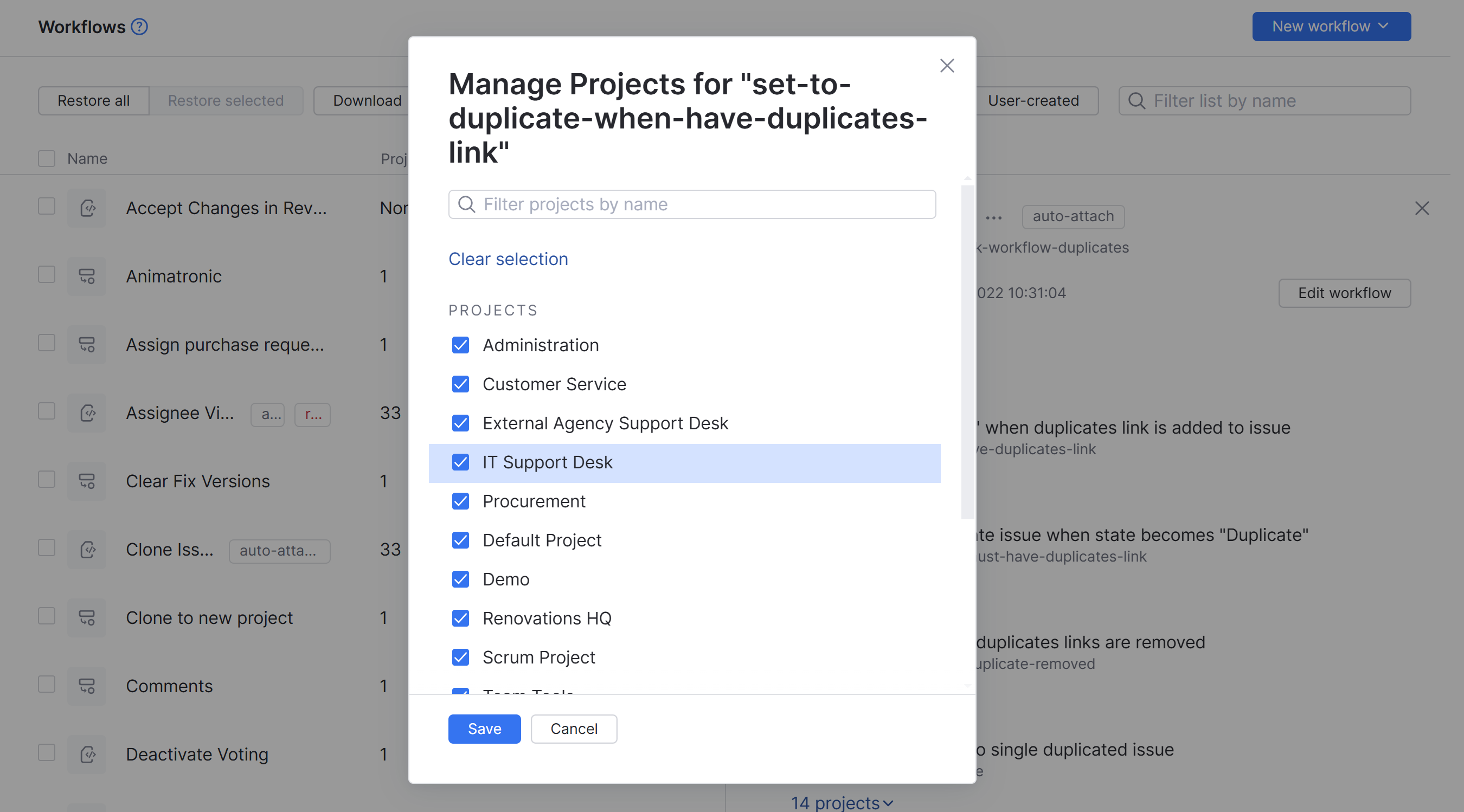 Detach workflow rule in project. Detach workflow rule in project.