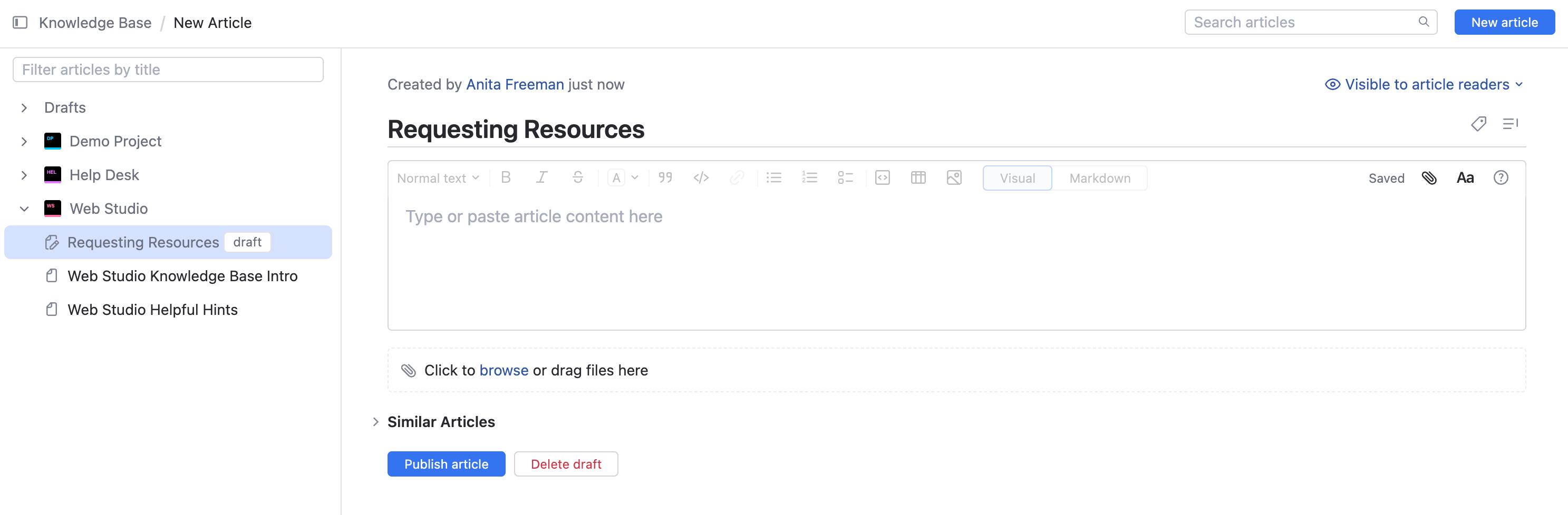 Edit an article draft. Edit an article draft.