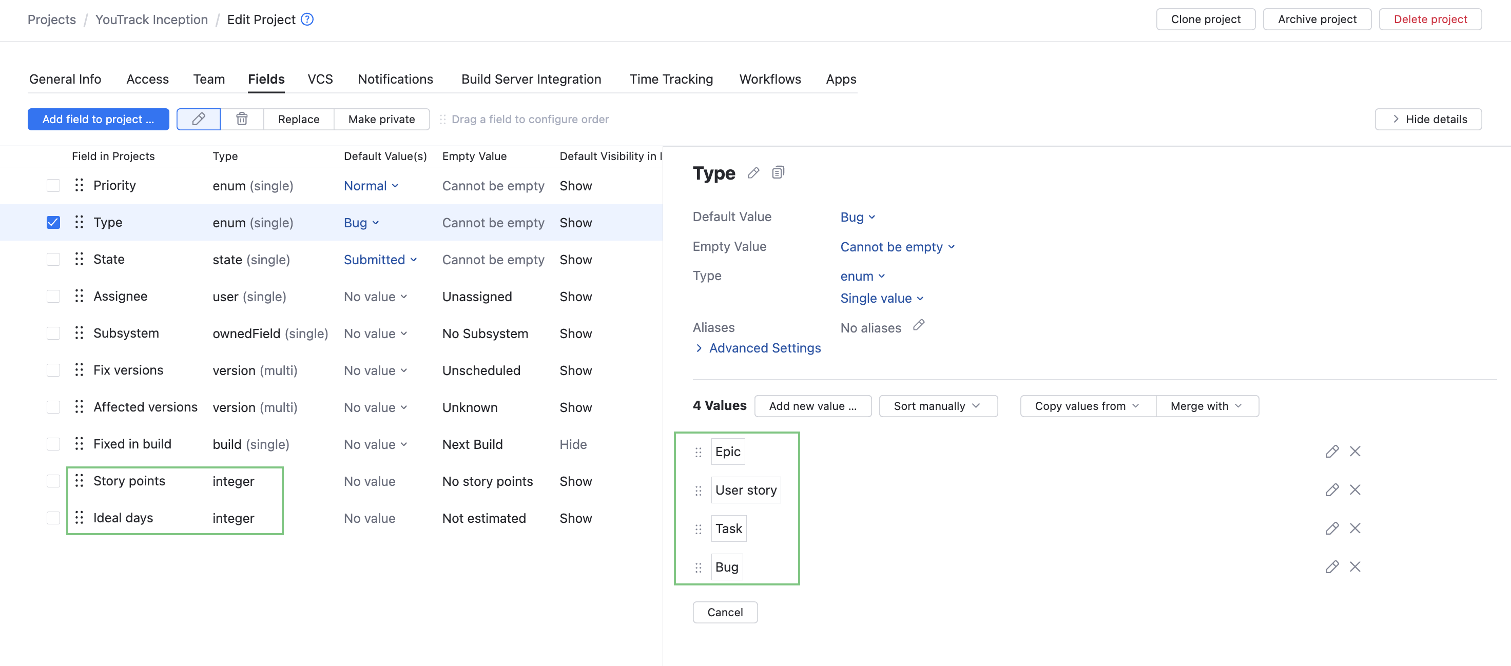 Epics custom fields Epics custom fields