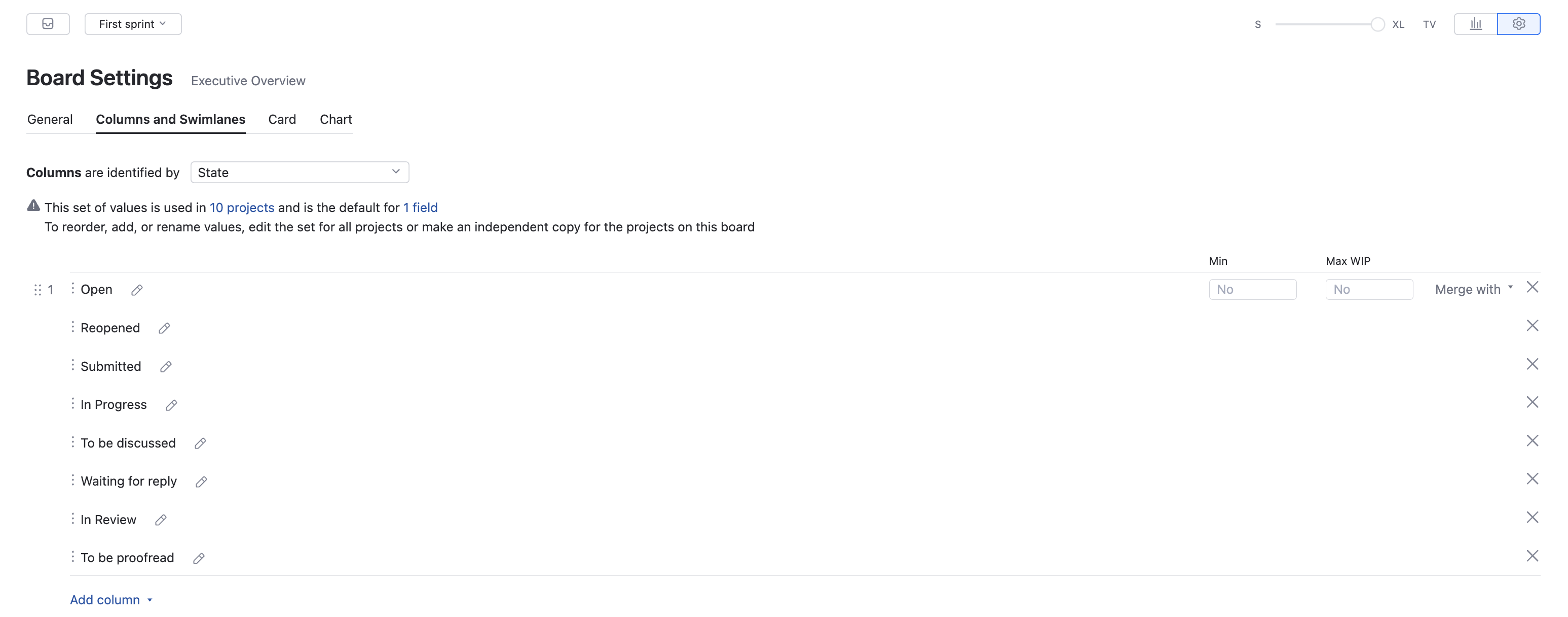Executive define columns Executive define columns