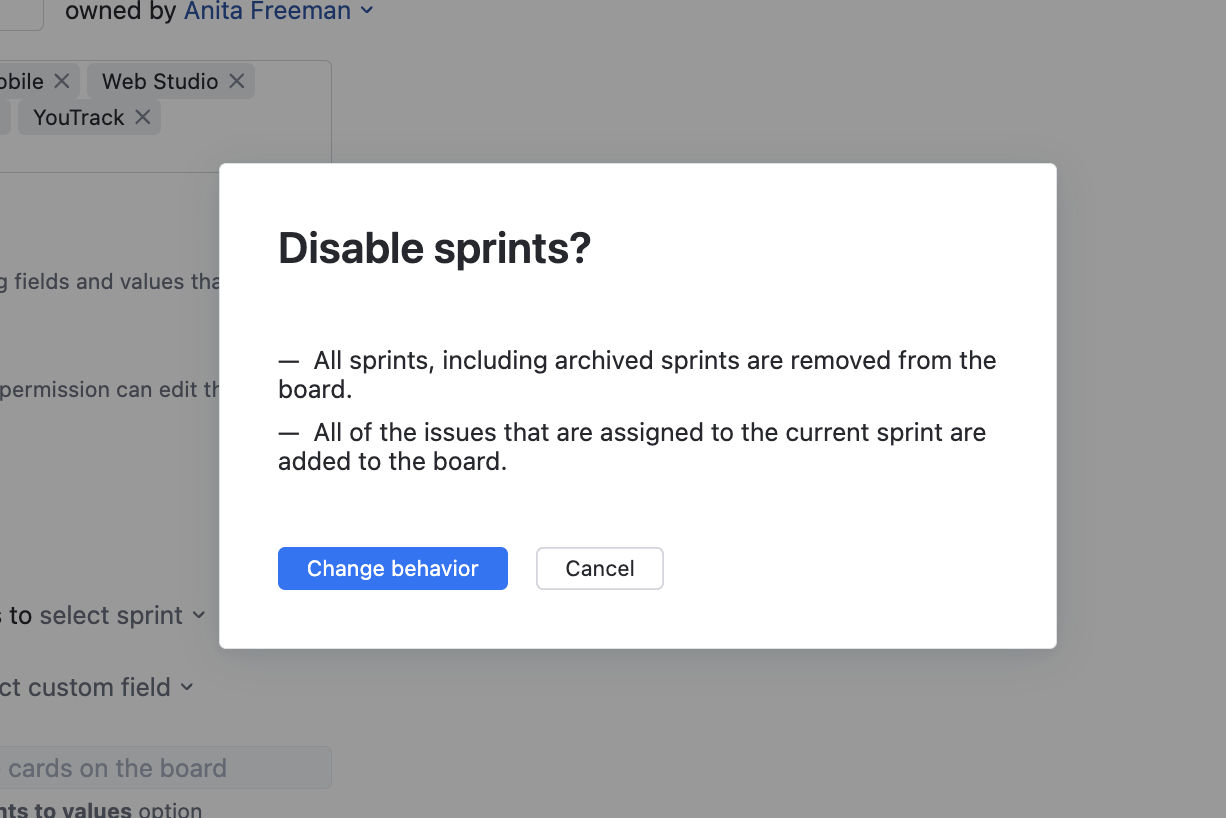 Executive disable sprints Executive disable sprints