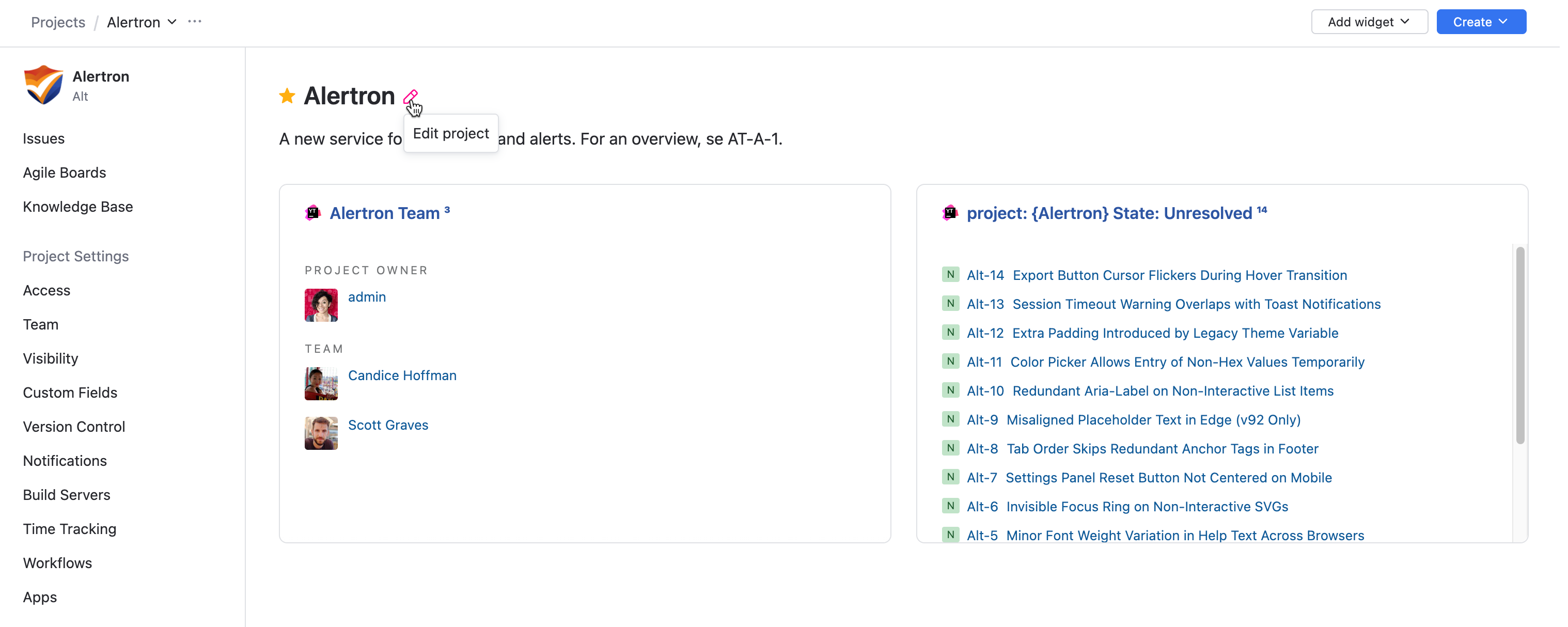 General project settings General project settings