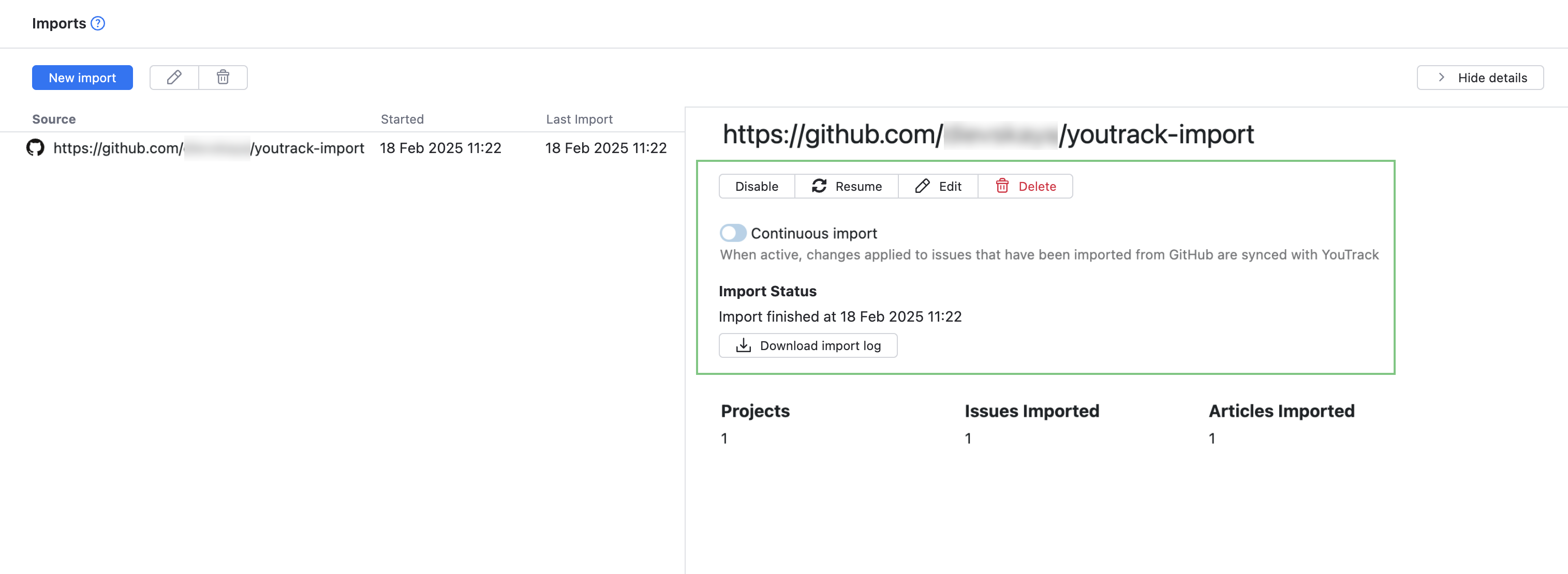Import Options Import Options