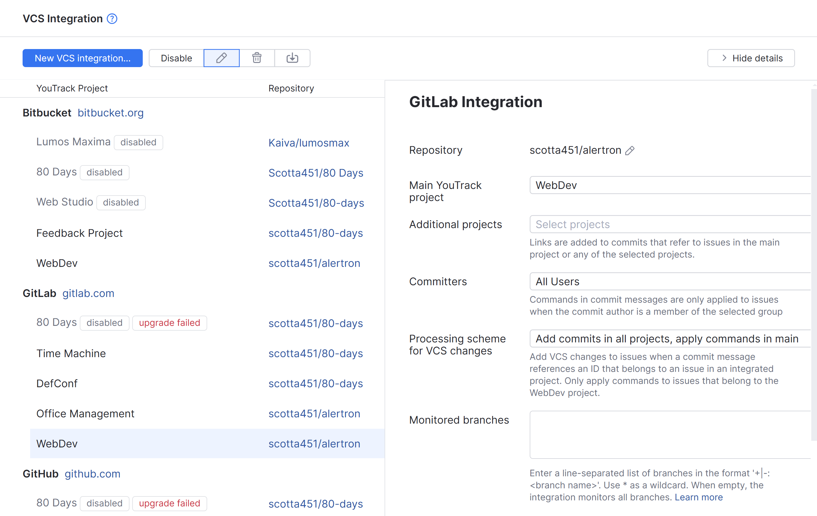 The option to add a new GitLab CI/CD integration. The option to add a new GitLab CI/CD integration.