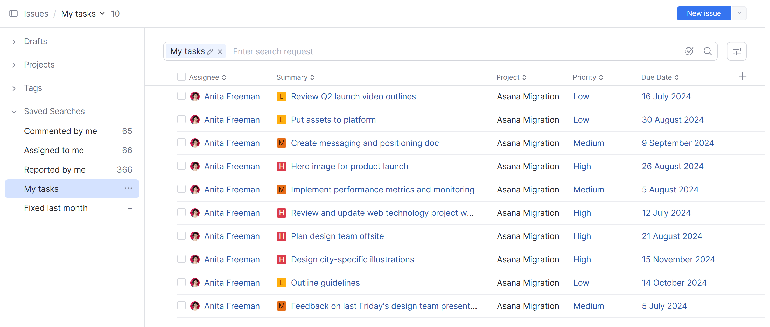 Issue sidebar in YouTrack. Issue sidebar in YouTrack.