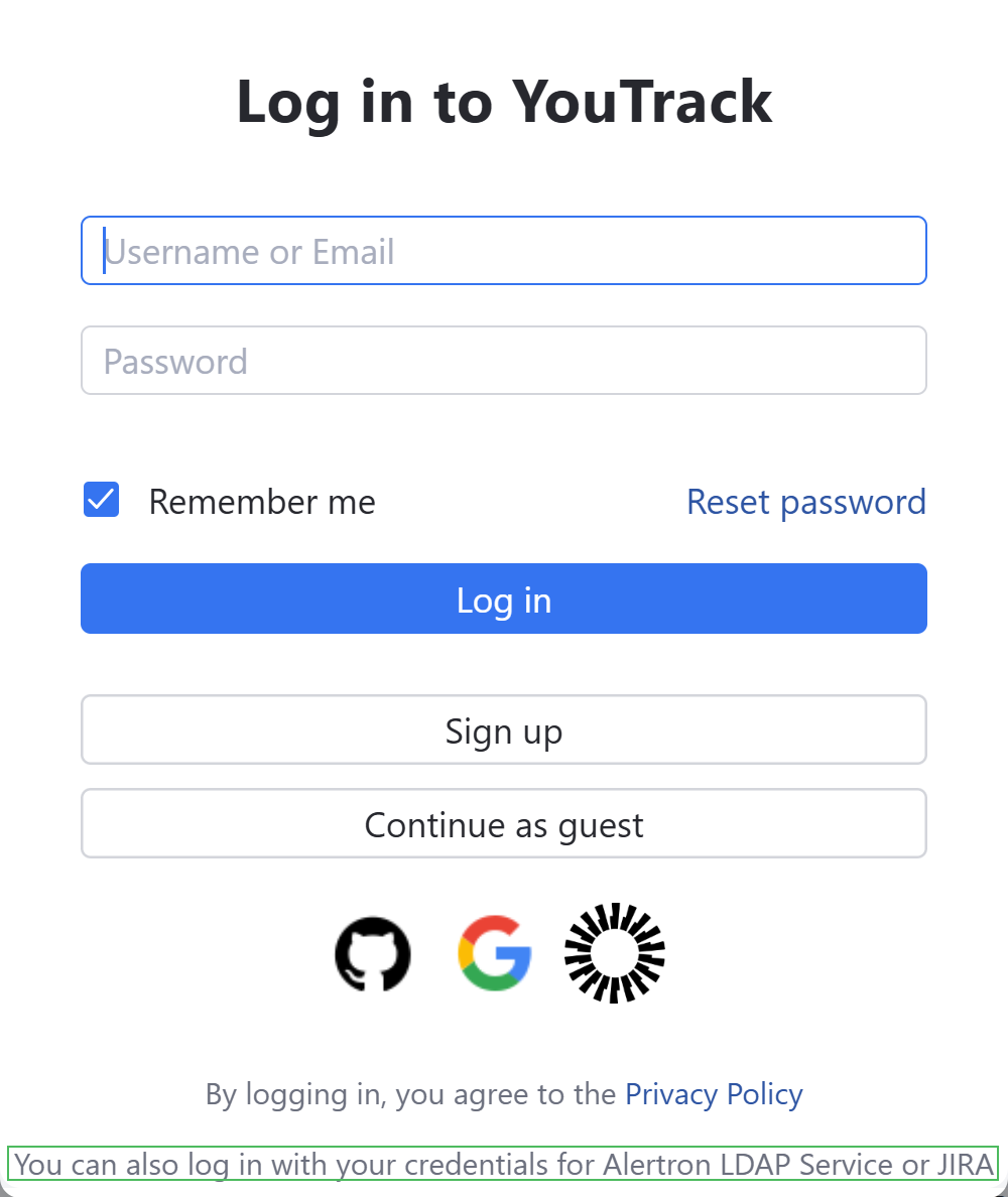 Options for logging in with a directory service account. Options for logging in with a directory service account.