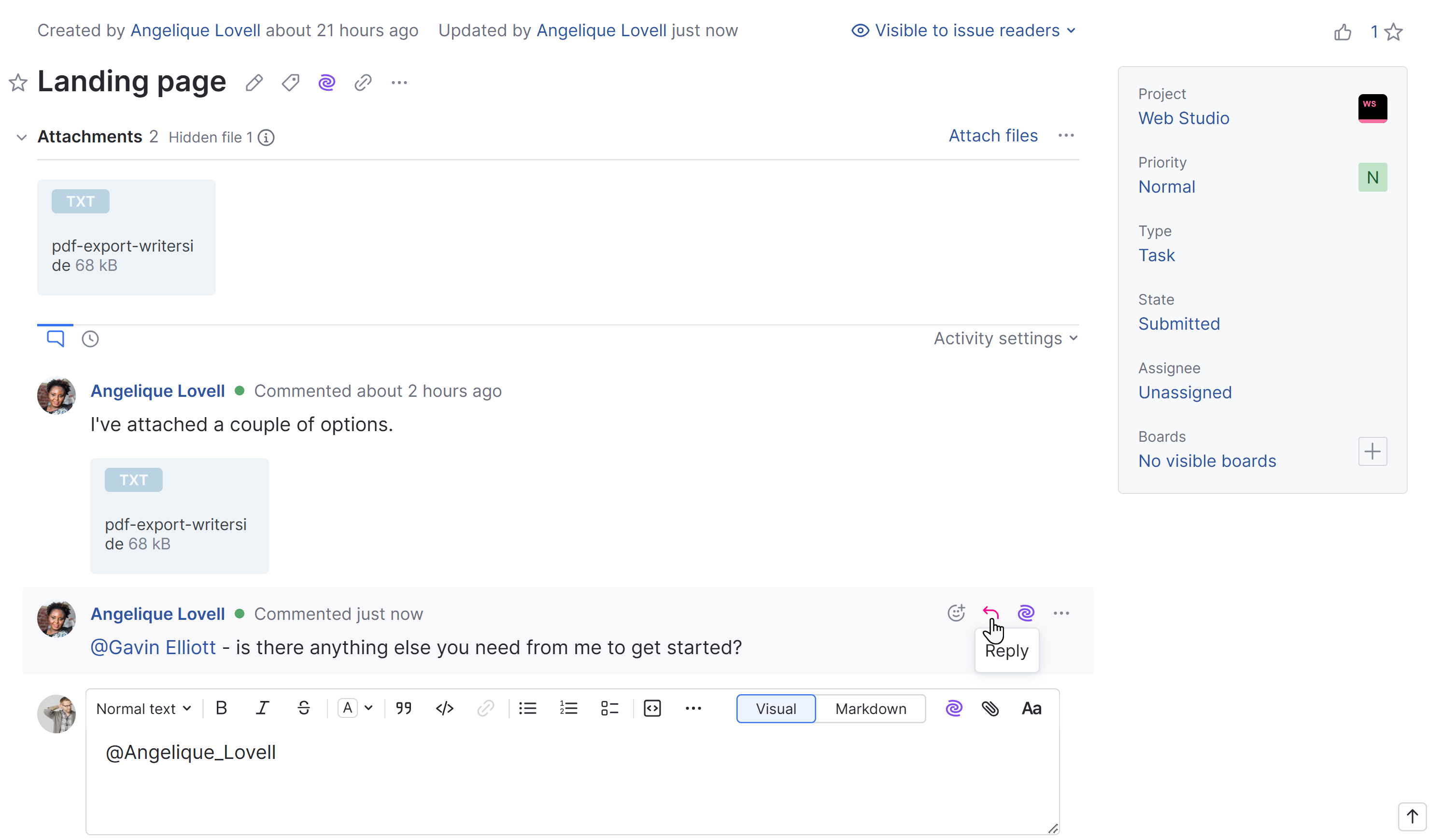 Mention user reply Mention user reply