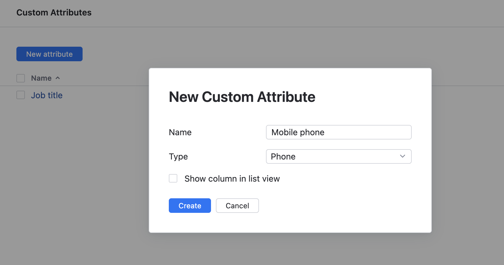 The New Custom Attribute dialog. The New Custom Attribute dialog.