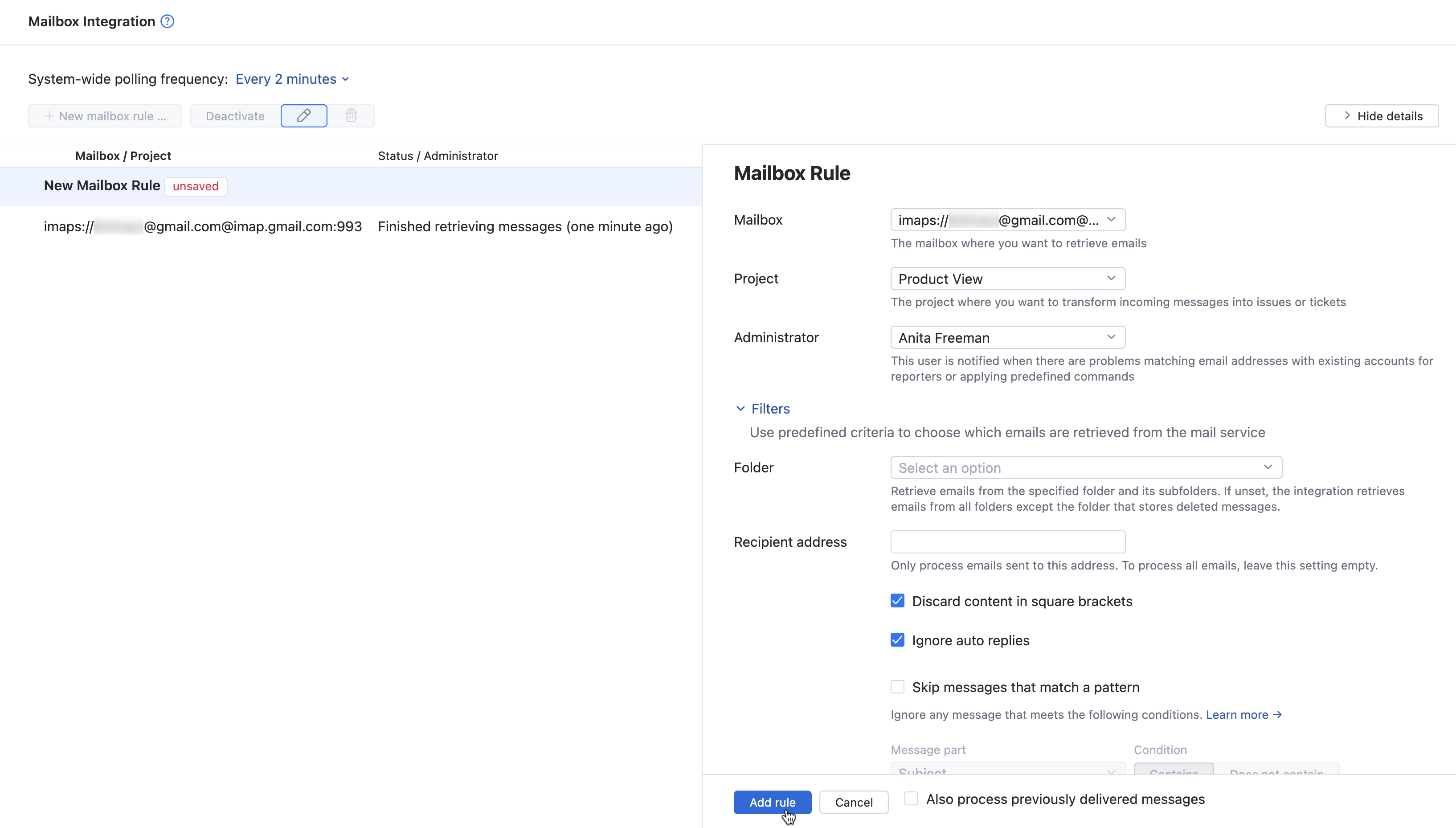 mailbox rule filter options mailbox rule filter options