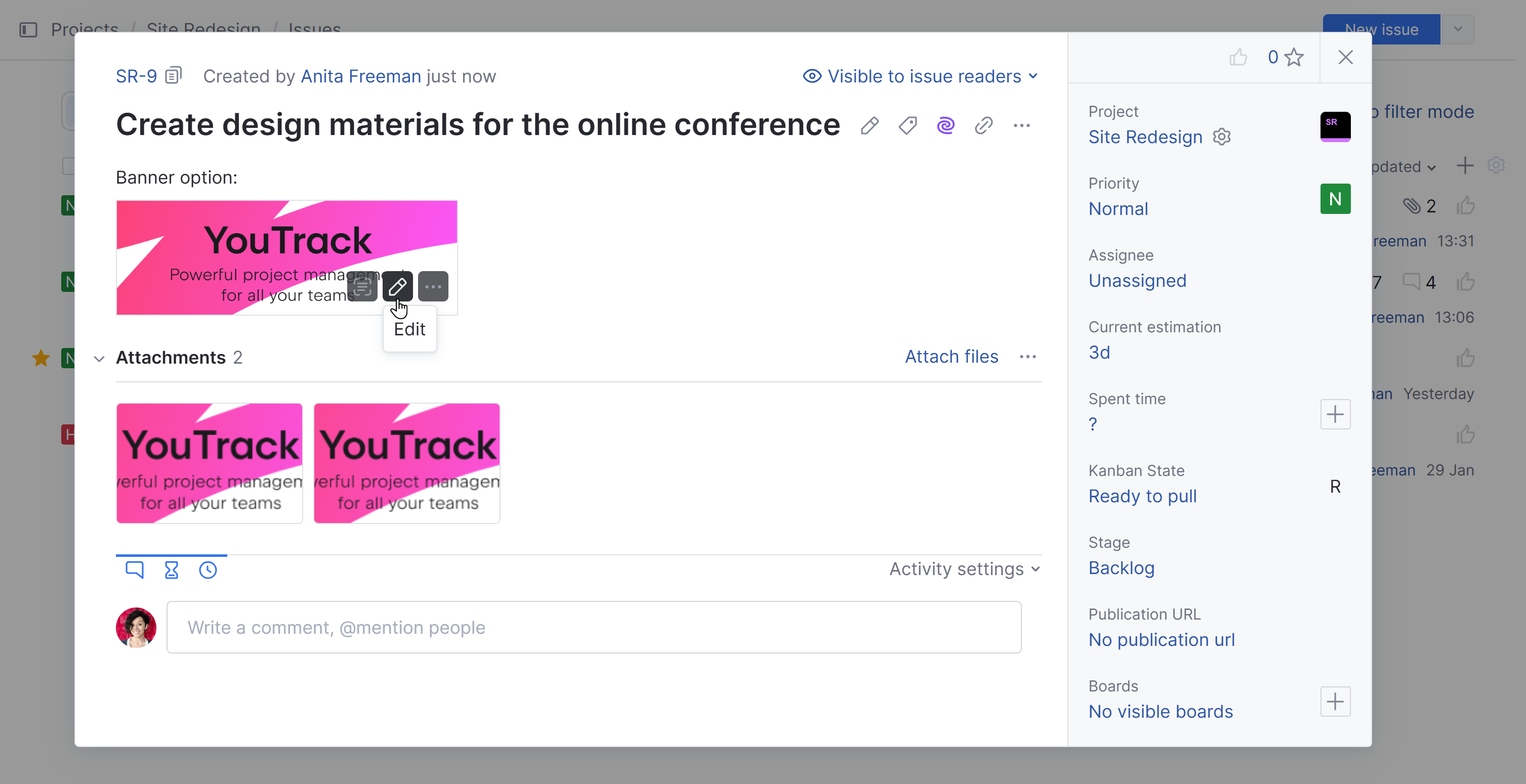 Button for opening an image in the editor. Button for opening an image in the editor.