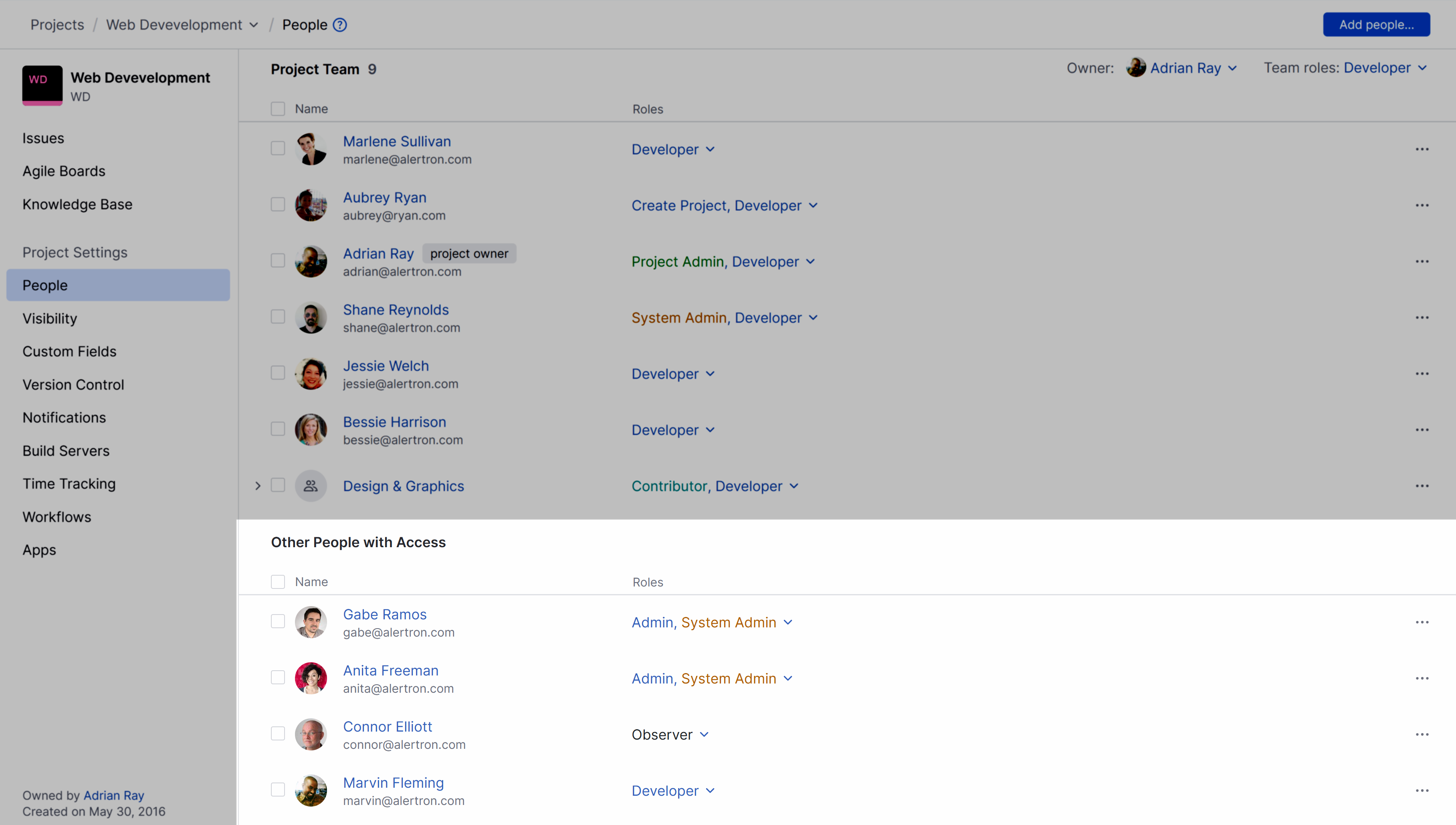 The interface for managing users with access to a YouTrack project. The interface for managing users with access to a YouTrack project.