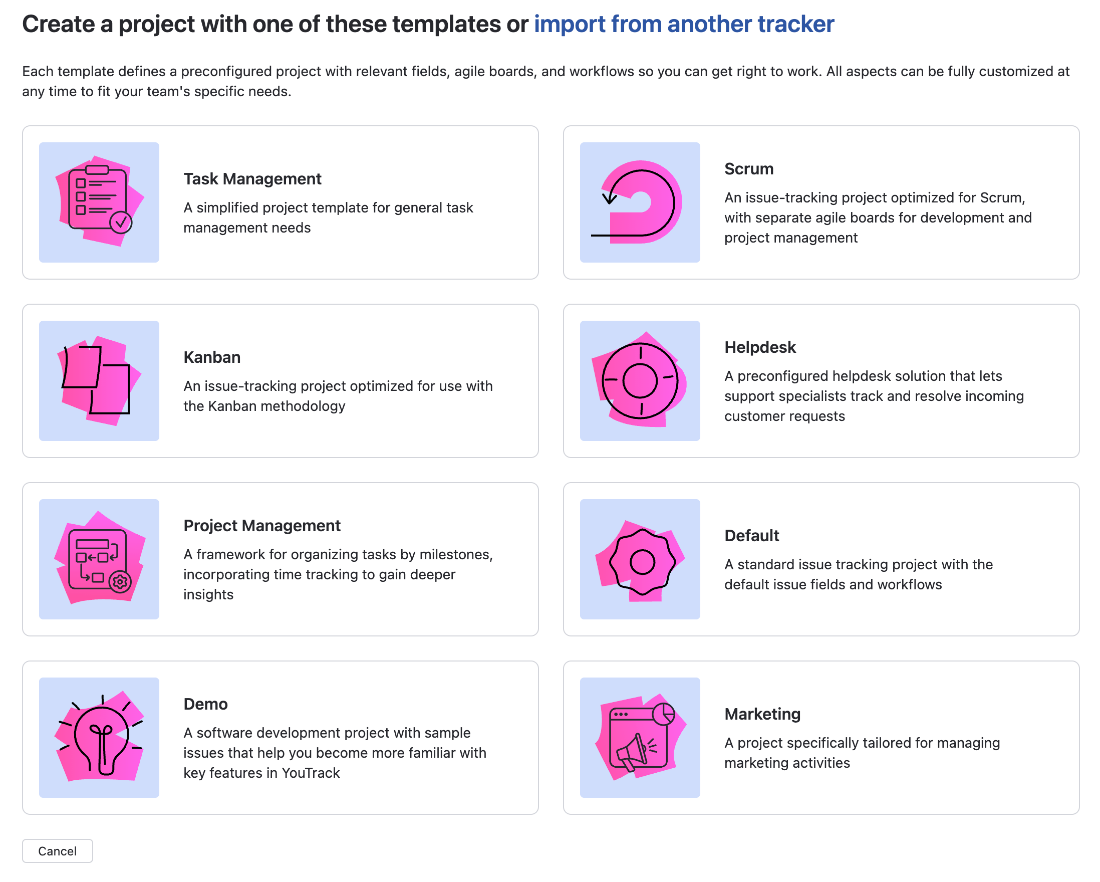 Step one in the project setup assistant. Step one in the project setup assistant.