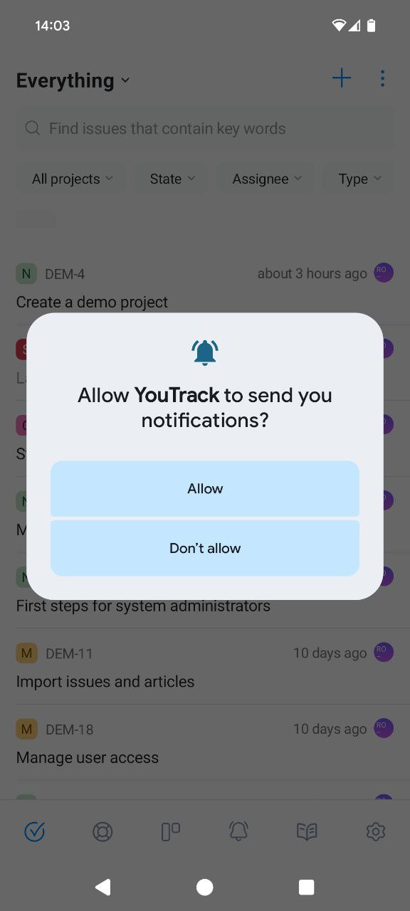 Enable push notifications on your device Enable push notifications on your device