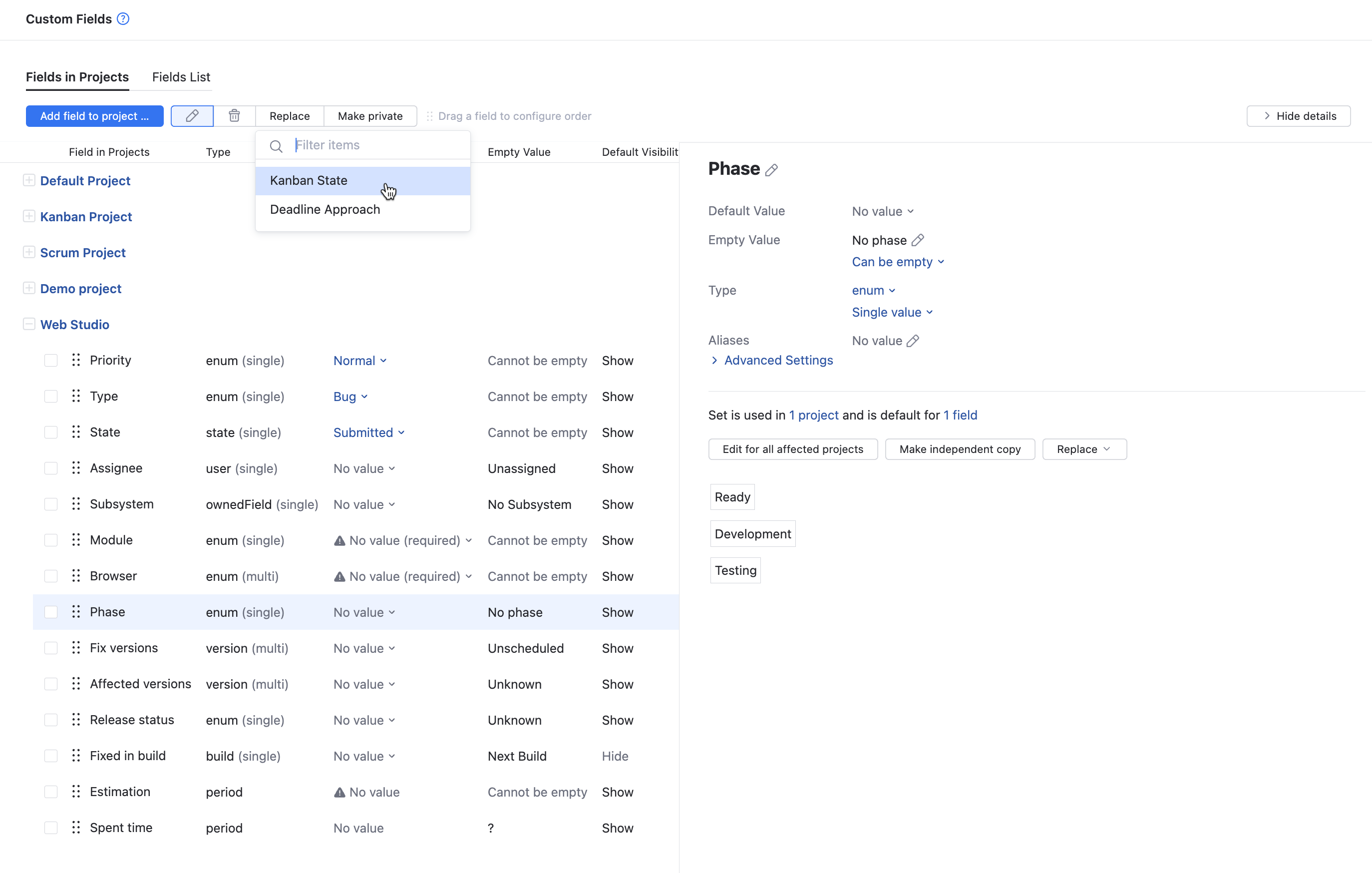 Replace custom field Replace custom field